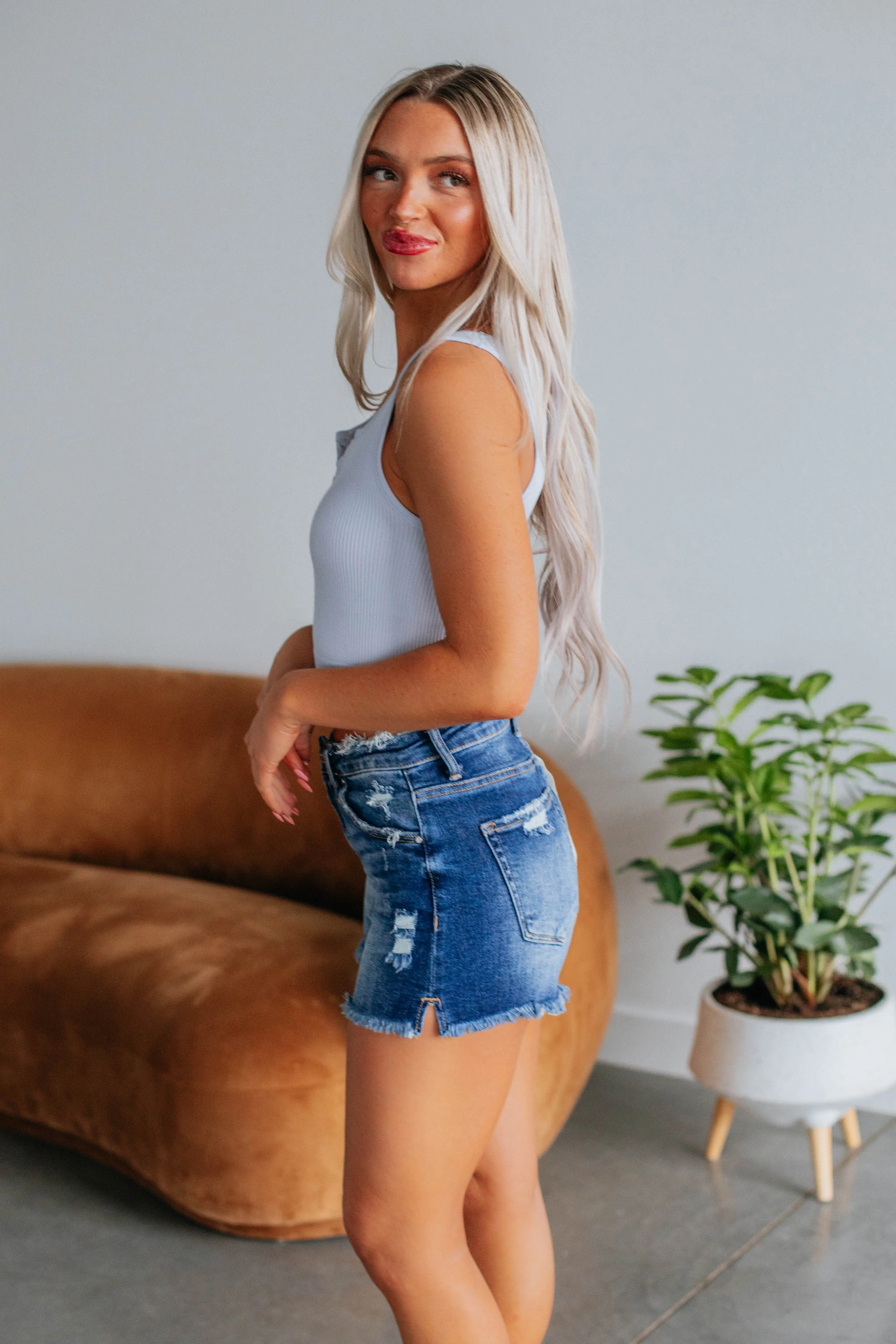 Aylin Ribbed Tank - Powder Blue,Women Tank