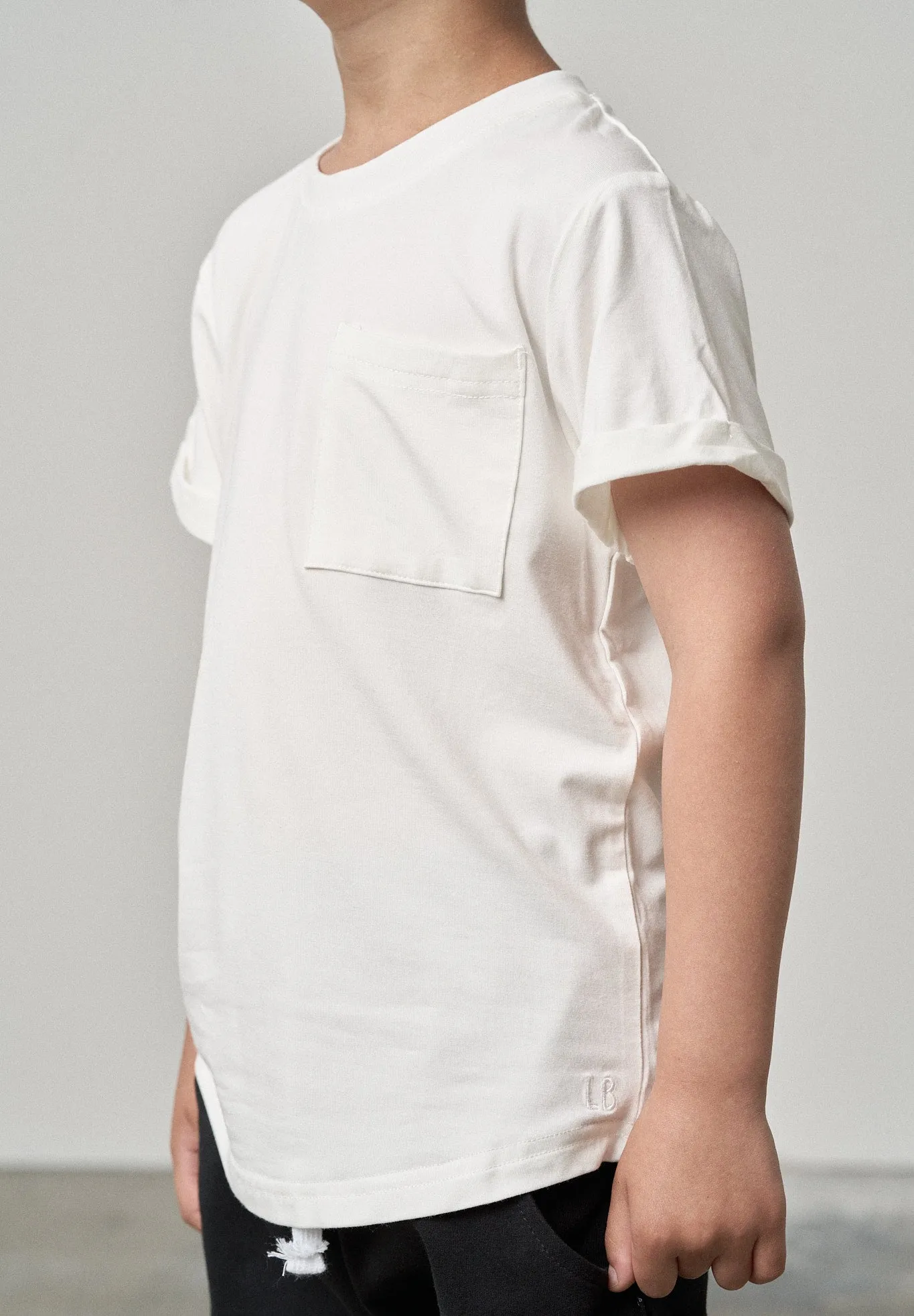 Bamboo Pocket Tee - Off White,Kids