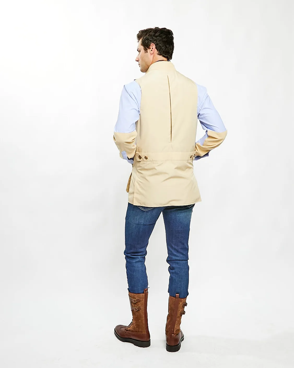 Banks Field Vest in Tan Nylon,Men