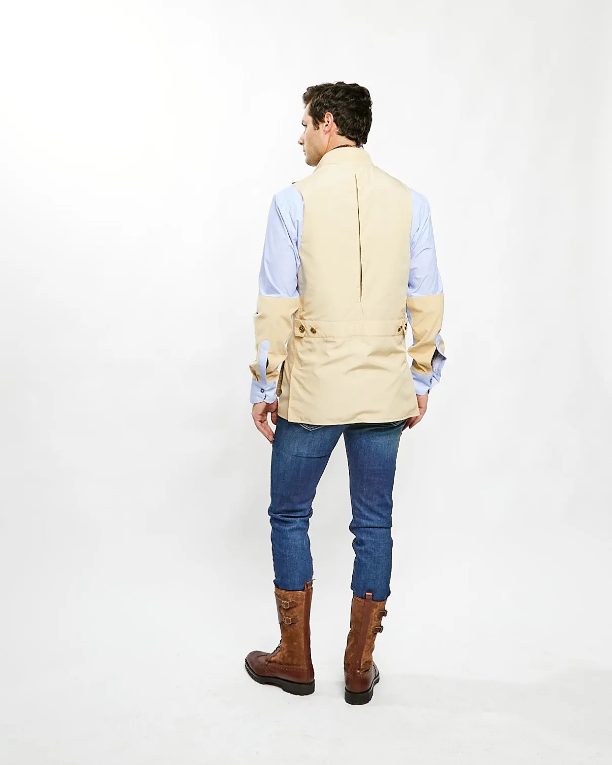 Banks Field Vest in Tan Nylon,Men
