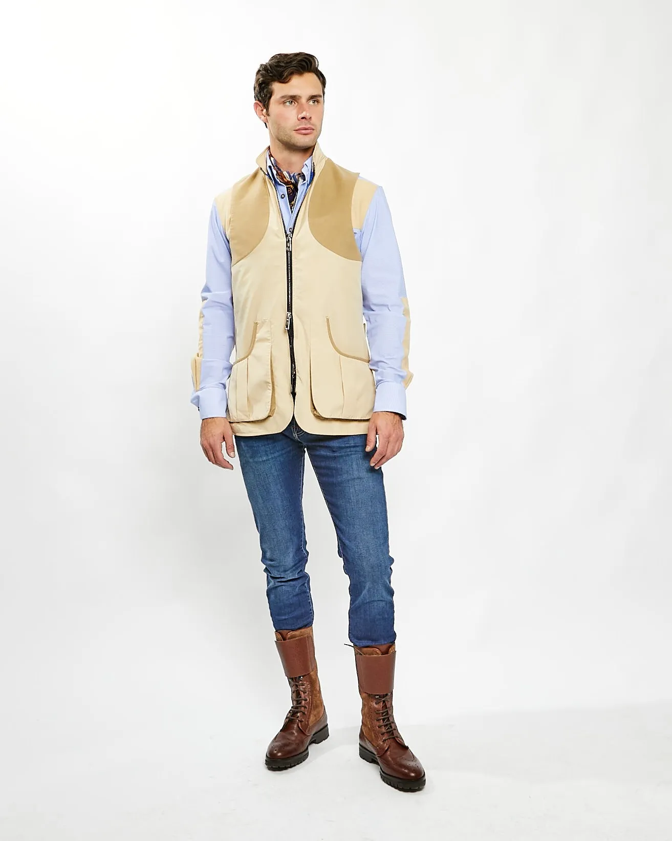 Banks Field Vest in Tan Nylon,Men