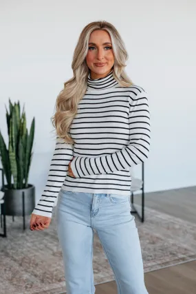 Berkeley Striped Sweater - Ivory,Women Sweater