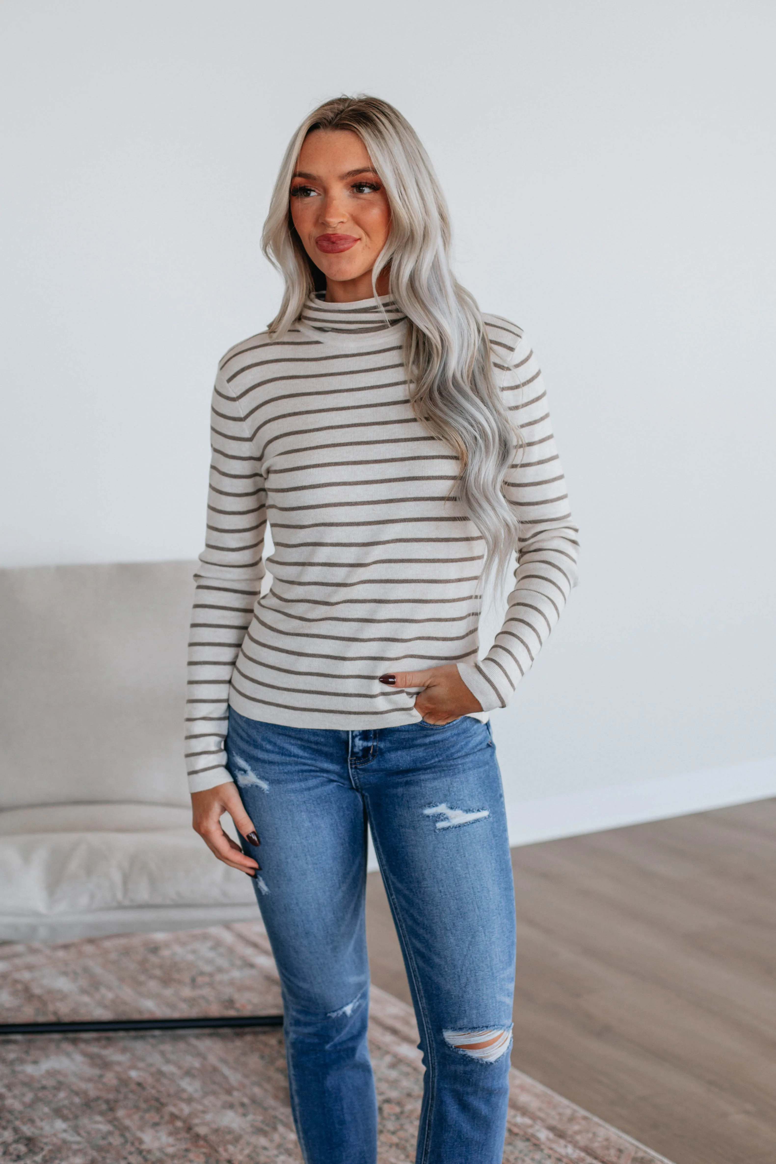 Berkeley Striped Sweater - Oatmeal,Women Sweater