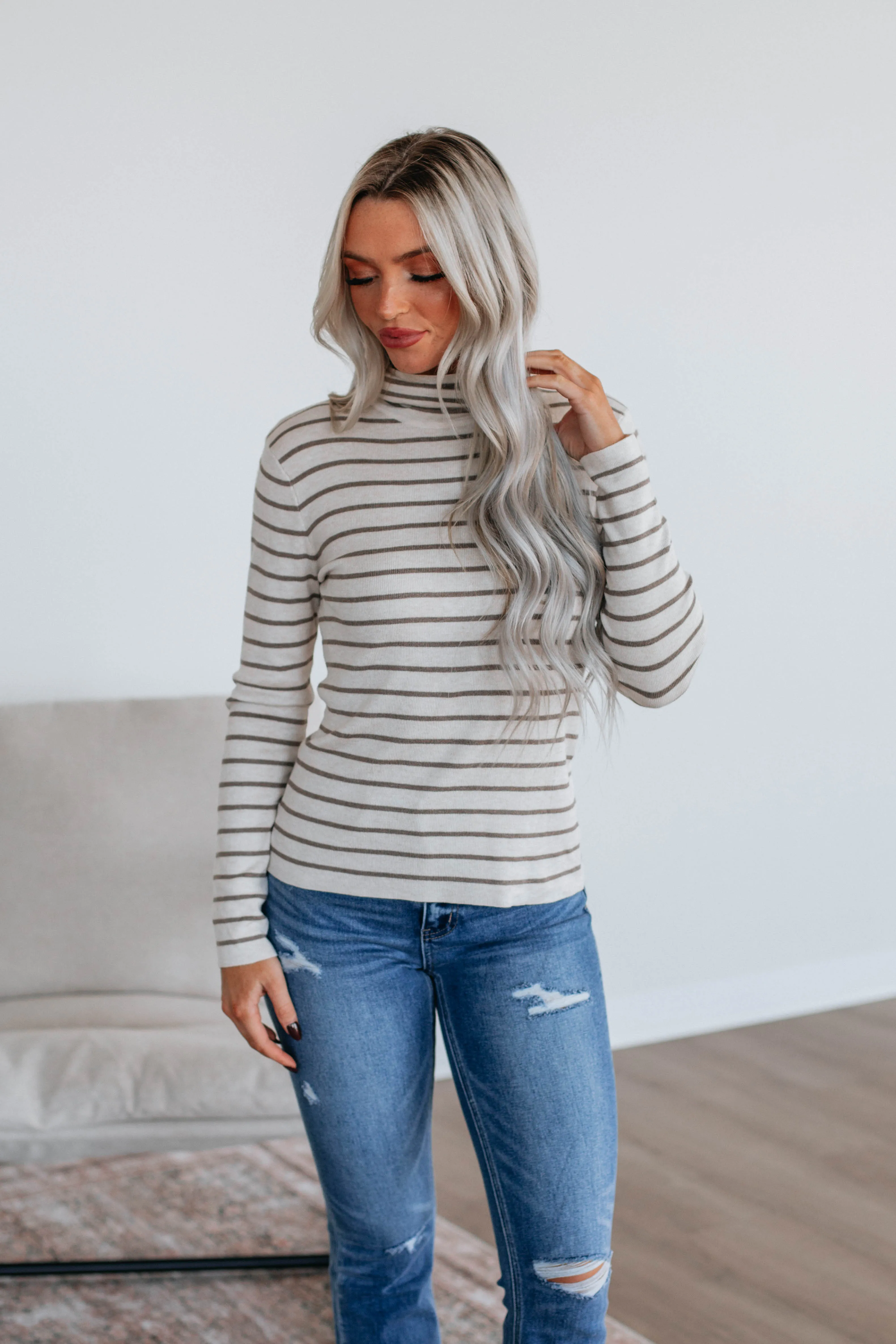 Berkeley Striped Sweater - Oatmeal,Women Sweater