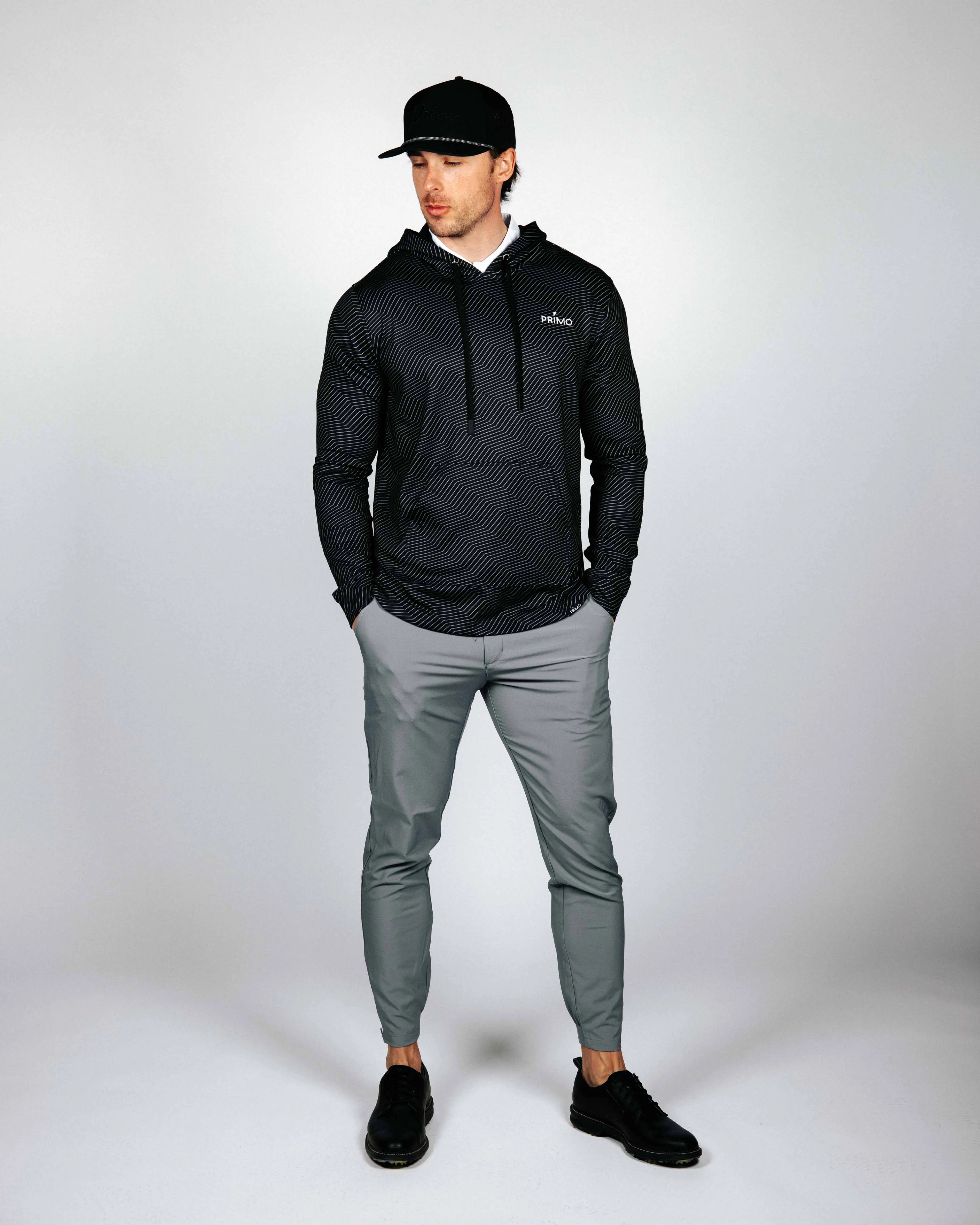 Black Chevron Golf Hoodie,Men