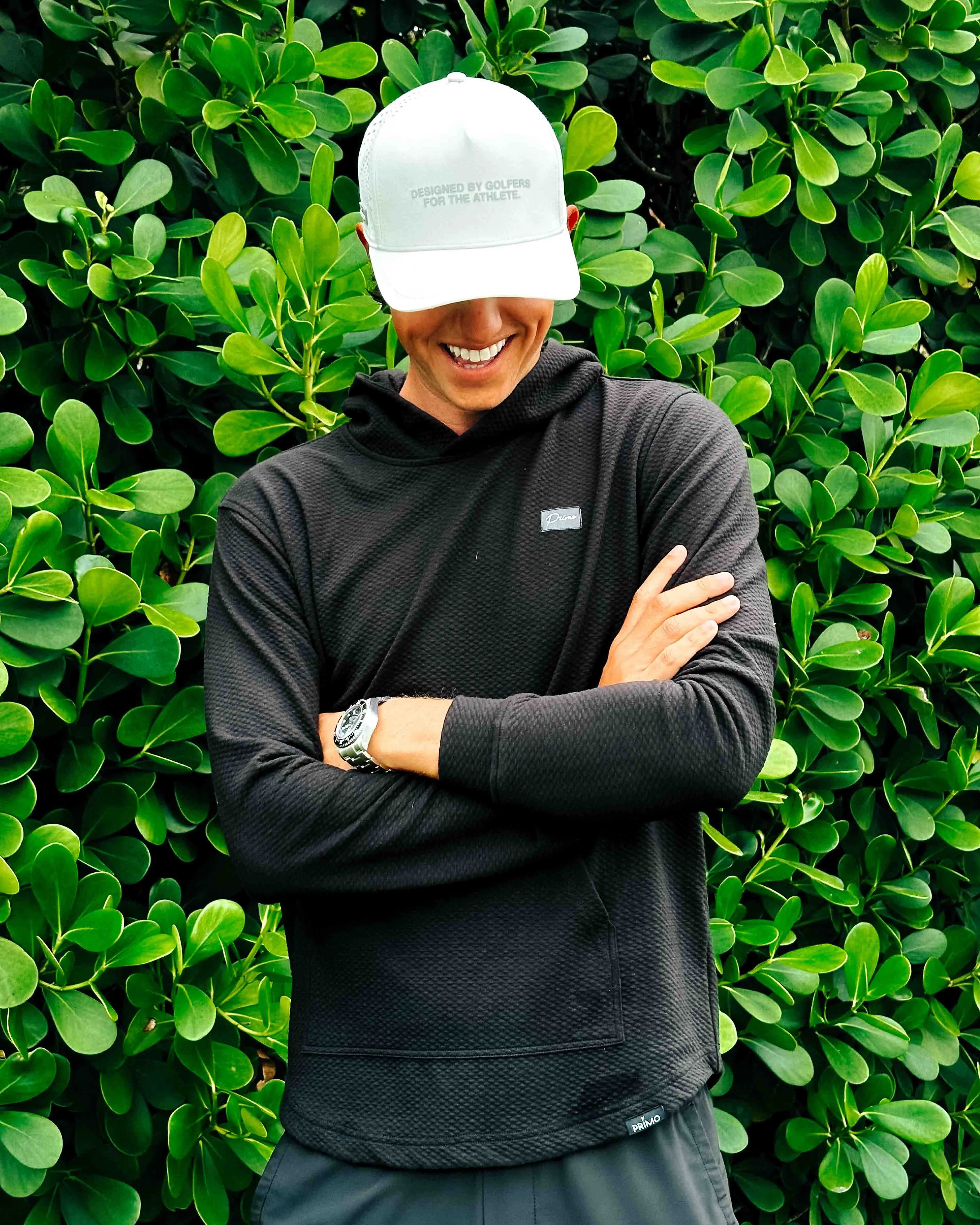 Black GH Waffle Hoodie,Men