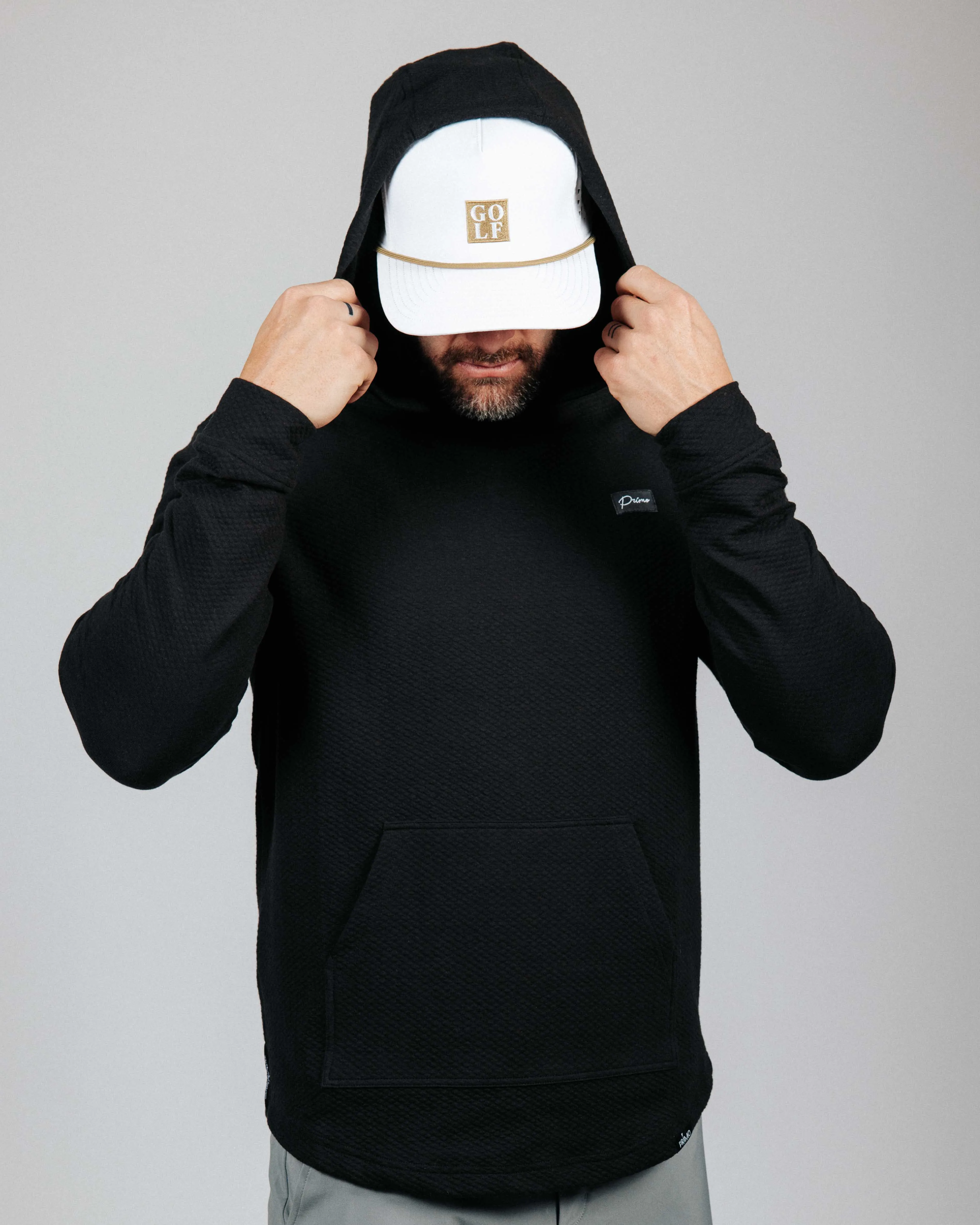 Black GH Waffle Hoodie,Men