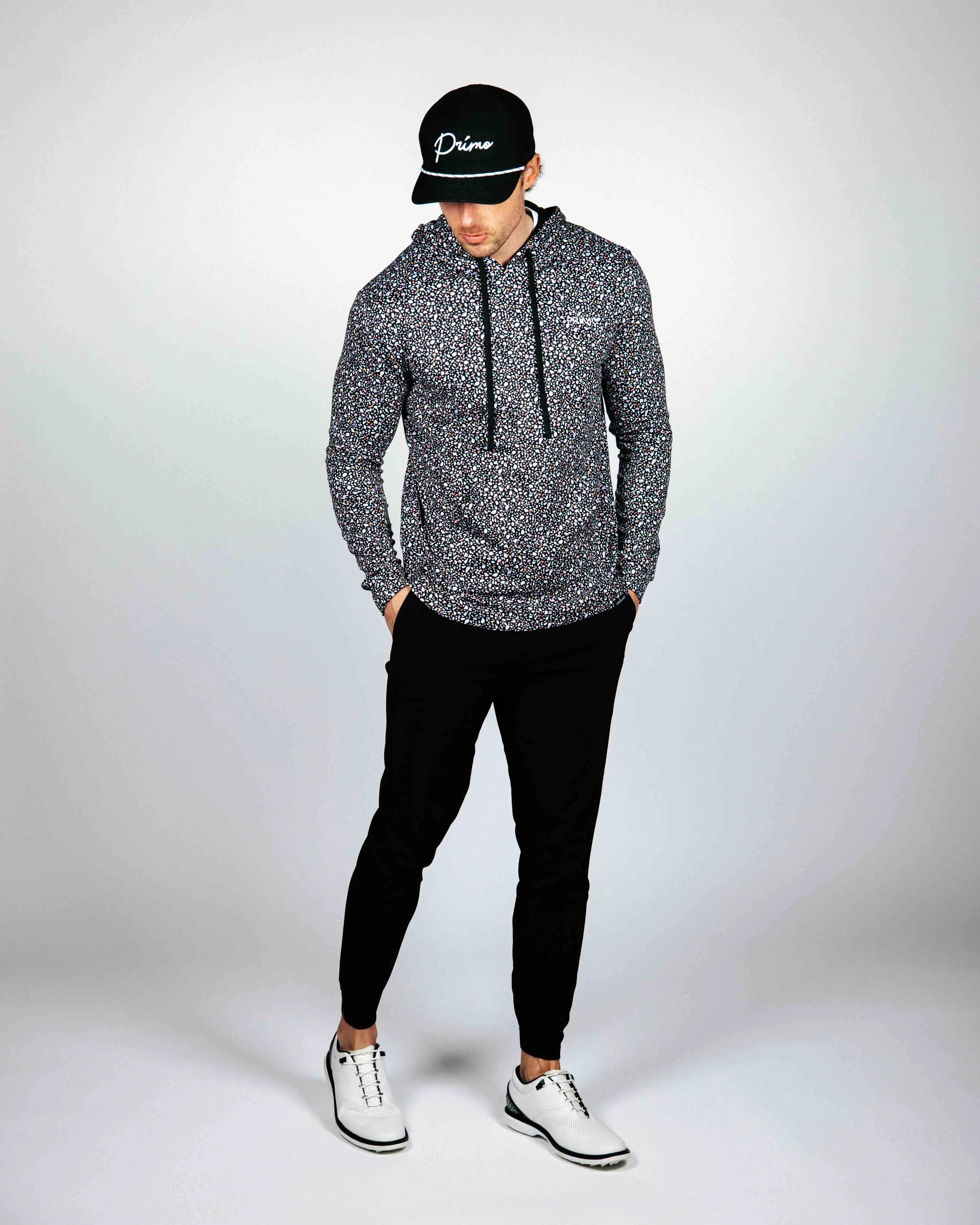 Black Stained Glass Golf Hoodie,Men