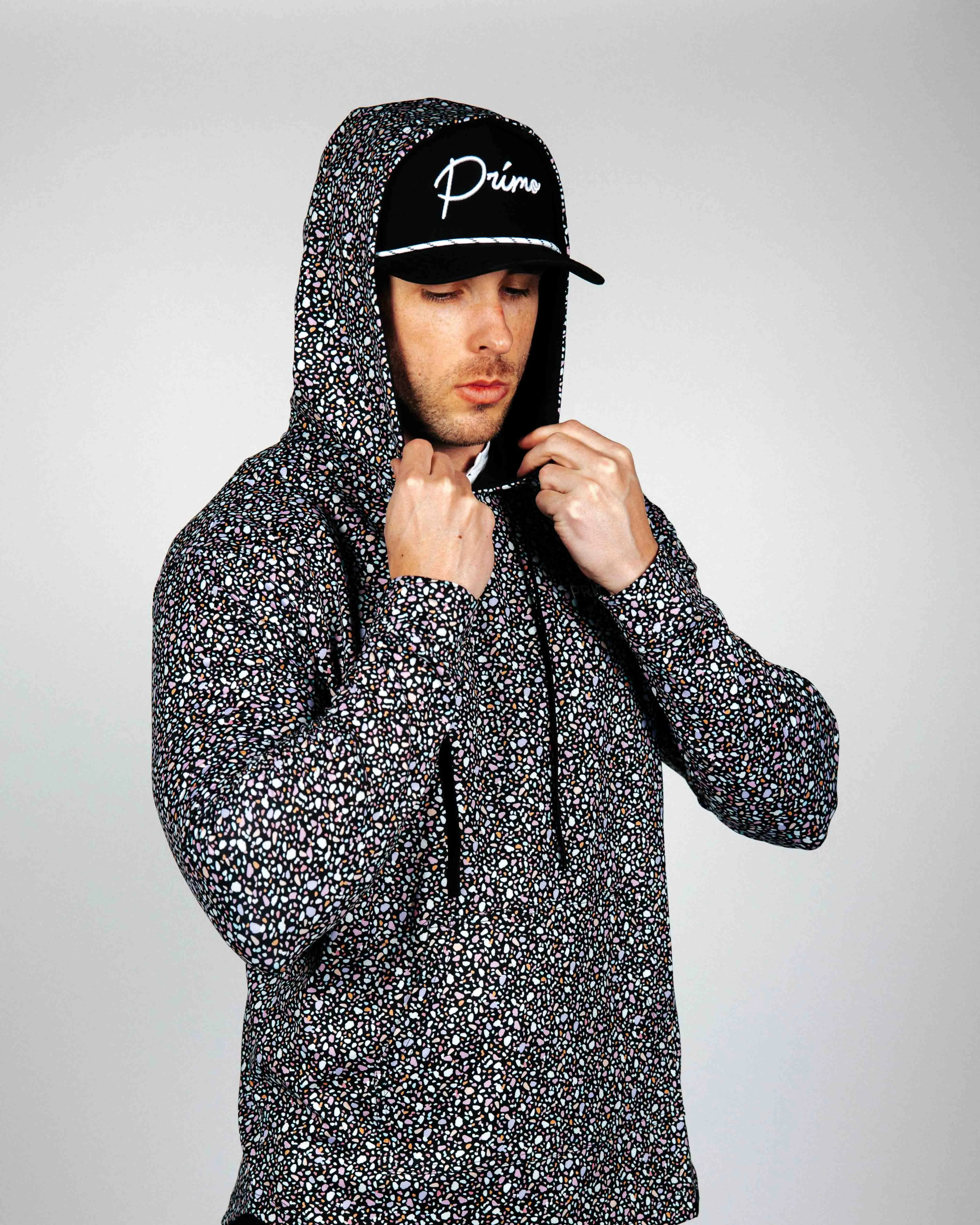 Black Stained Glass Golf Hoodie,Men