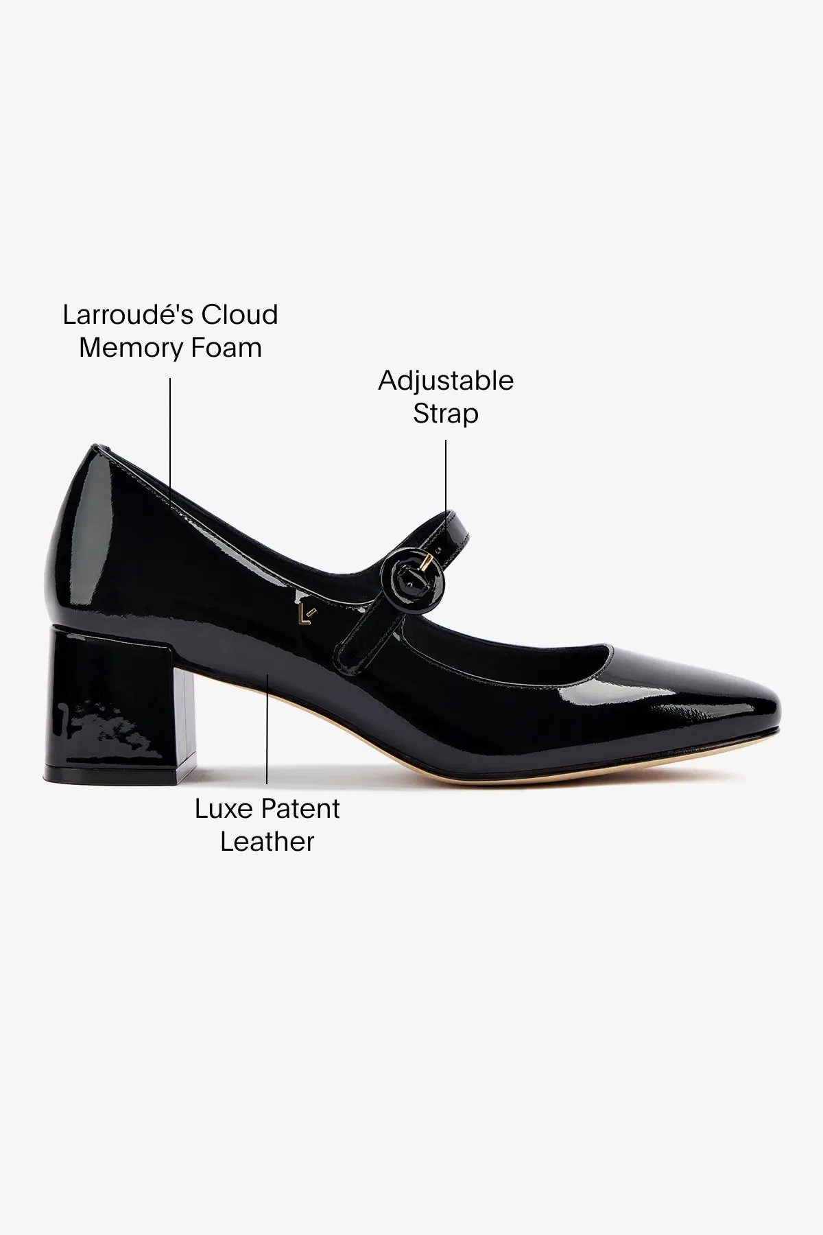 Blair Block Pump In Black Patent,Women Heel
