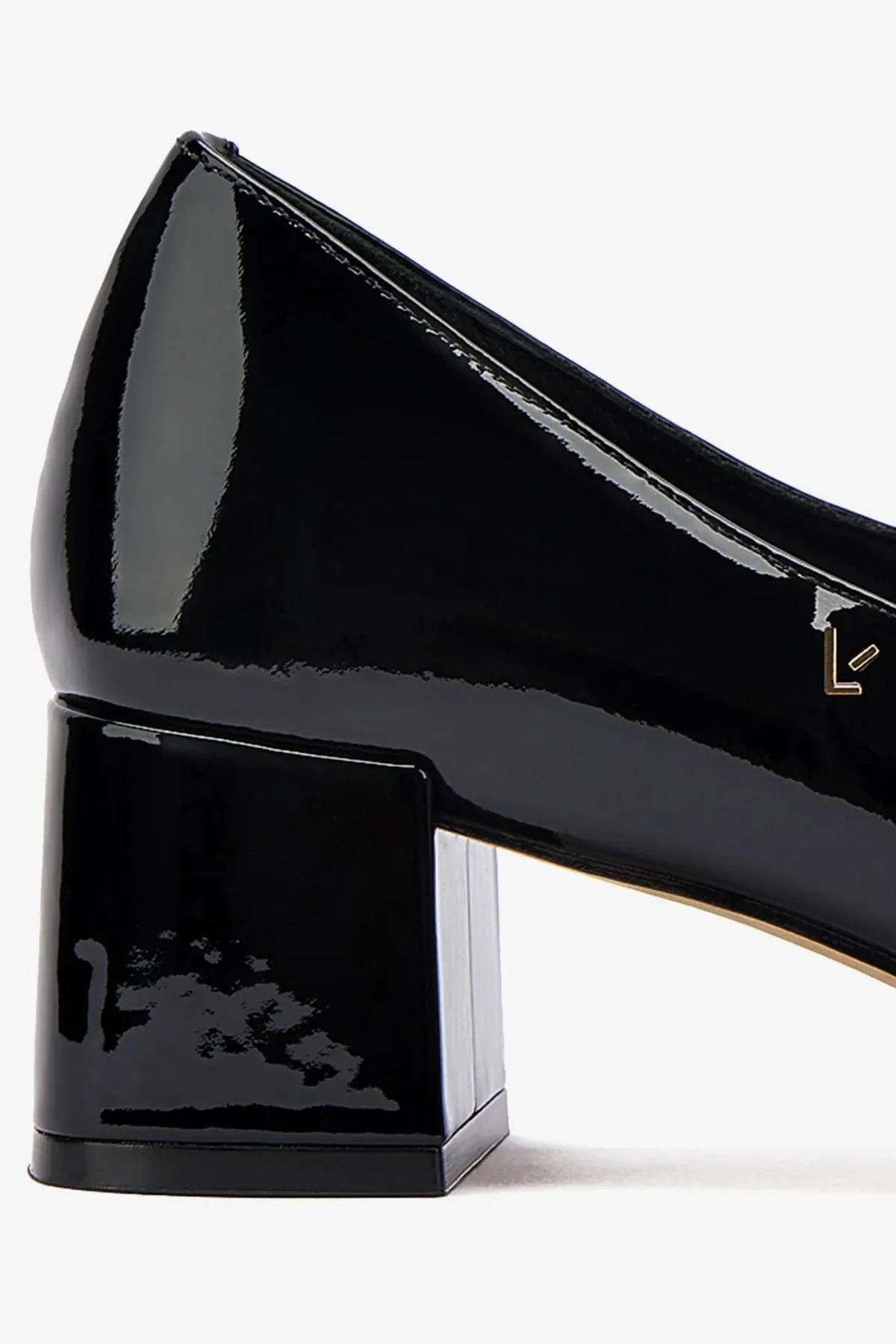 Blair Block Pump In Black Patent,Women Heel