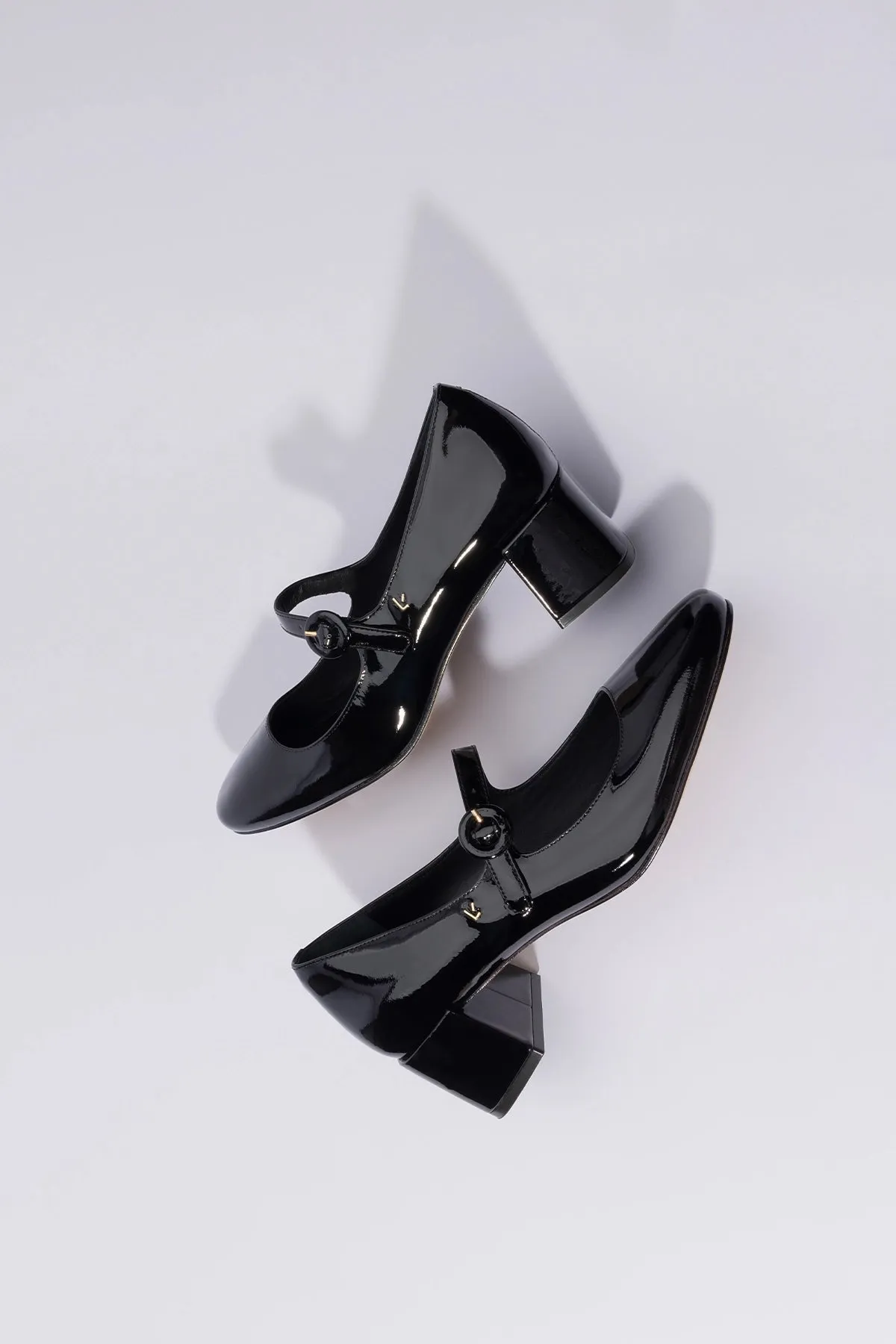 Blair Block Pump In Black Patent,Women Heel