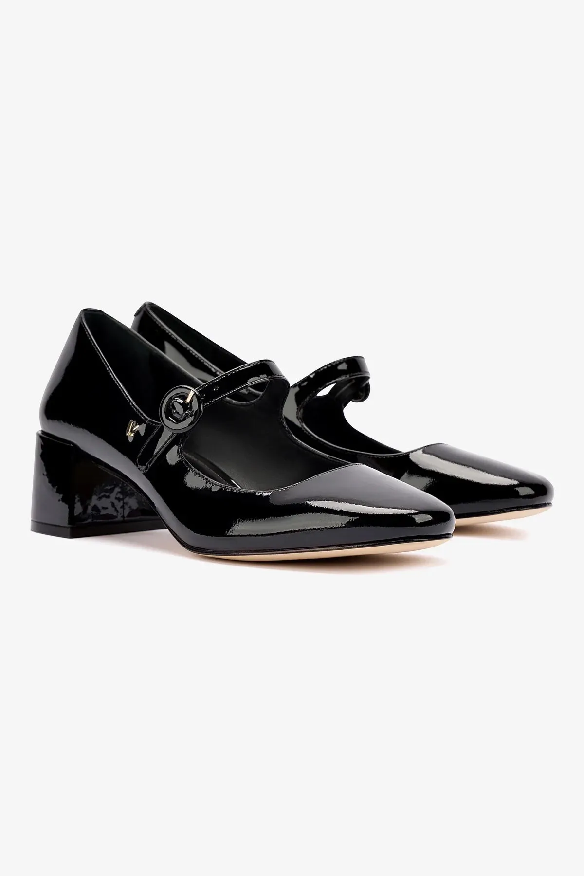 Blair Block Pump In Black Patent,Women Heel