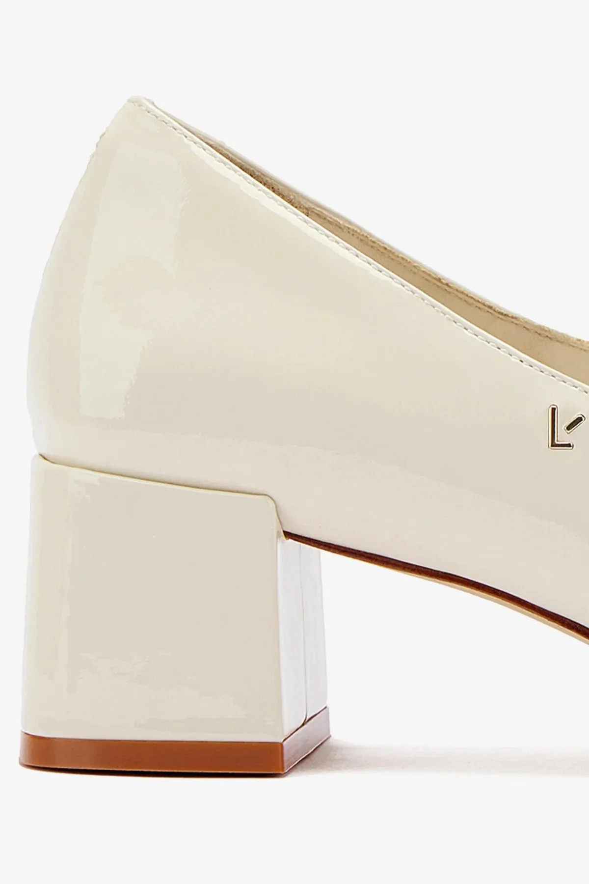 Blair Block Pump In Ivory Patent,Women Heel
