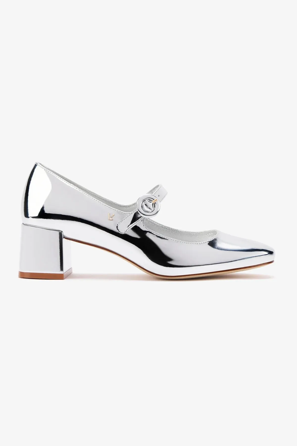 Blair Block Pump In Silver Specchio,Women Heel