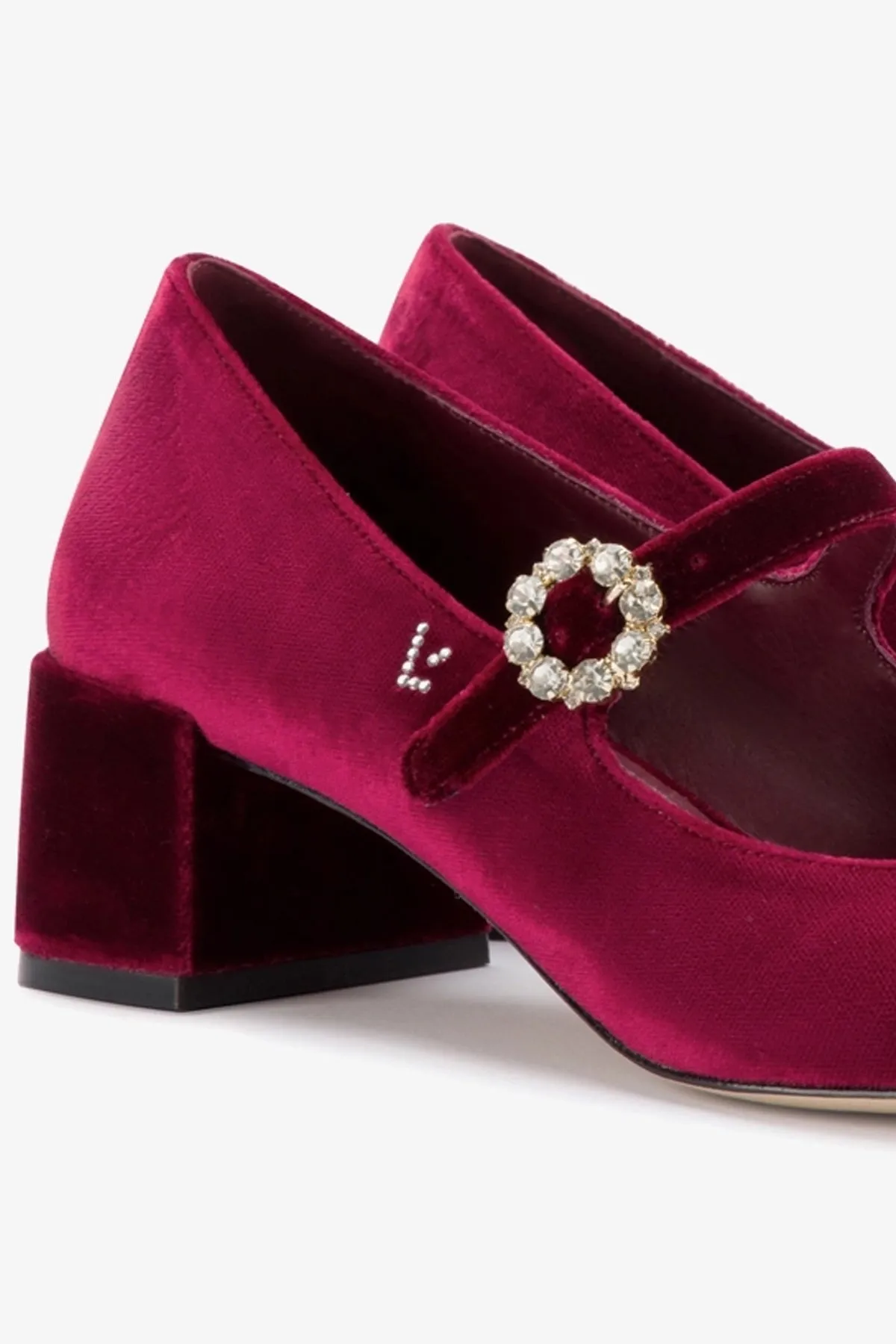 Blair Block Pump In Wine Velvet,Women Heel