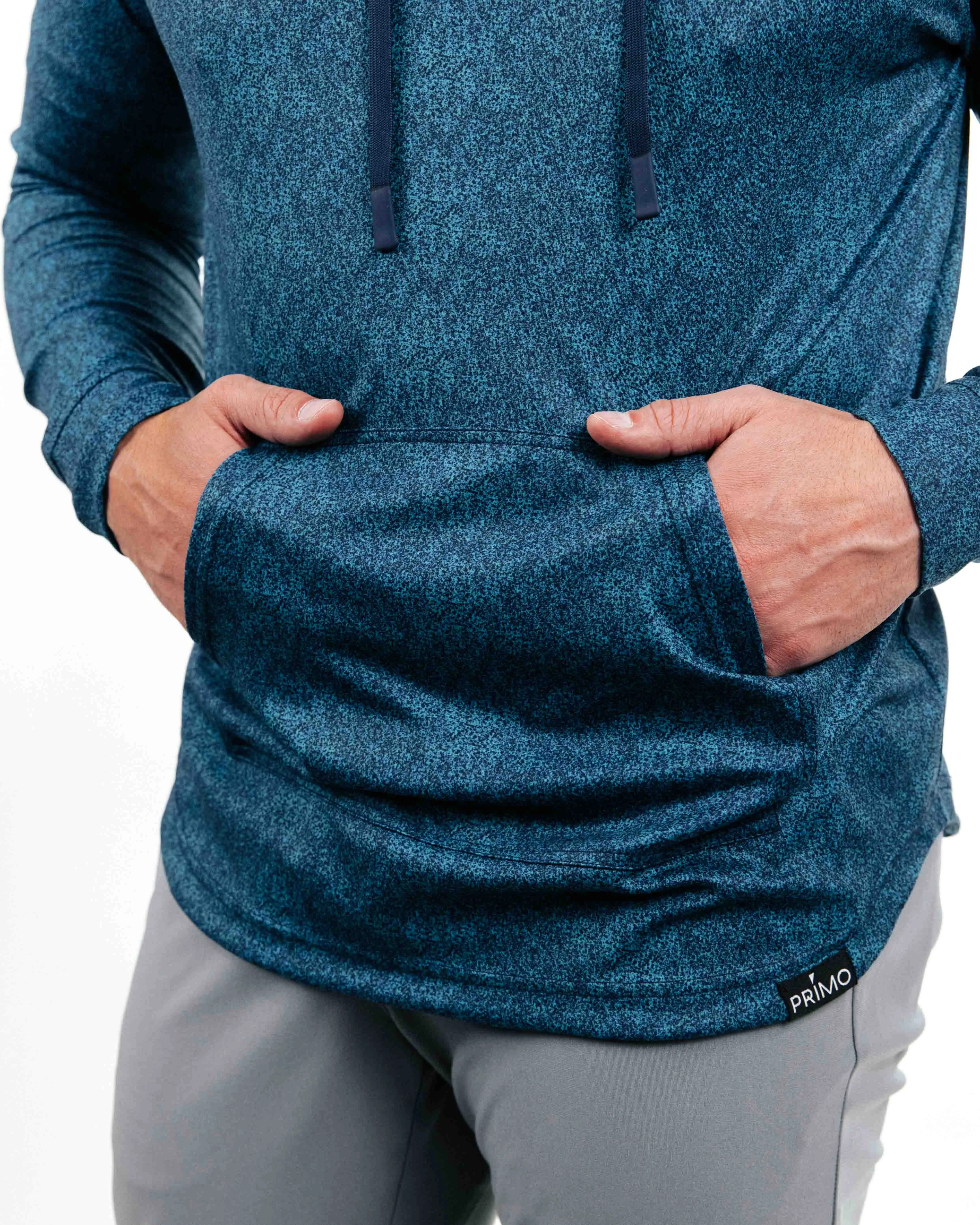 Blue Static Golf Hoodie,Men