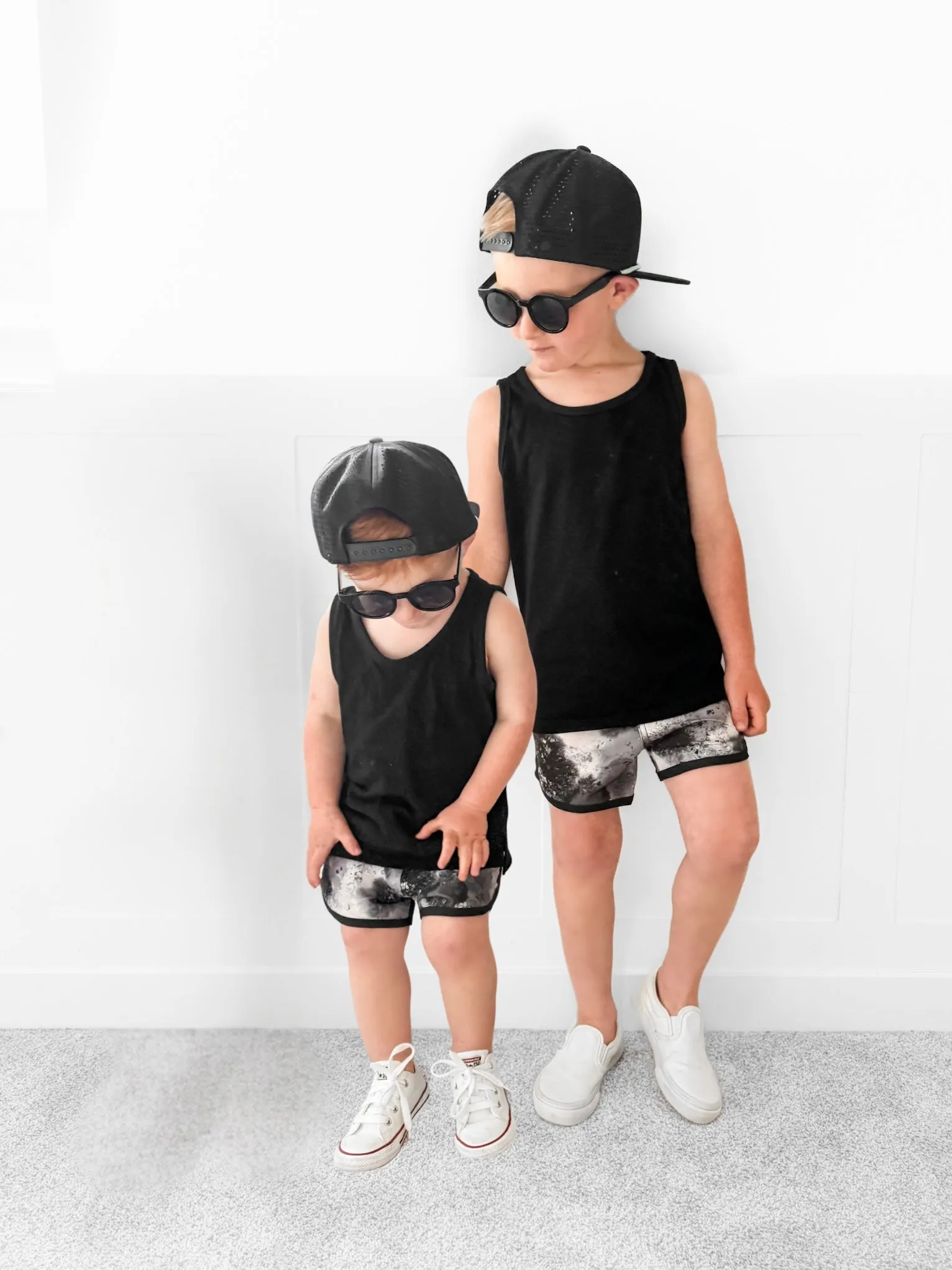 Boys Swim Short - Monochrome Watercolor,Kids