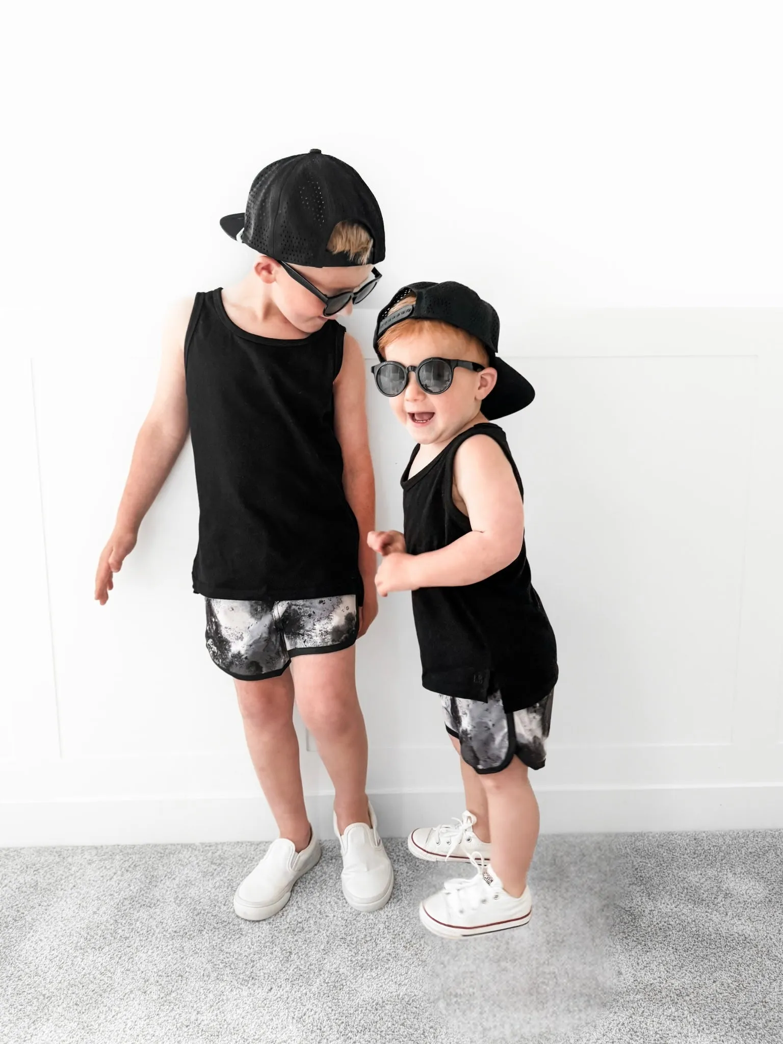 Boys Swim Short - Monochrome Watercolor,Kids