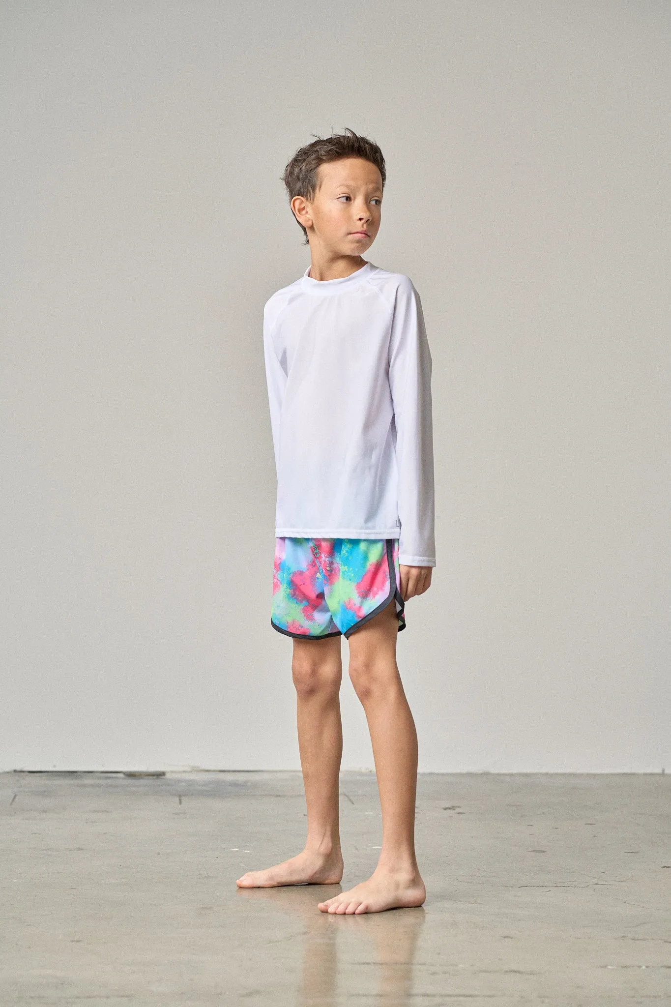 Boys Swim Short - Neon Watercolor,Kids