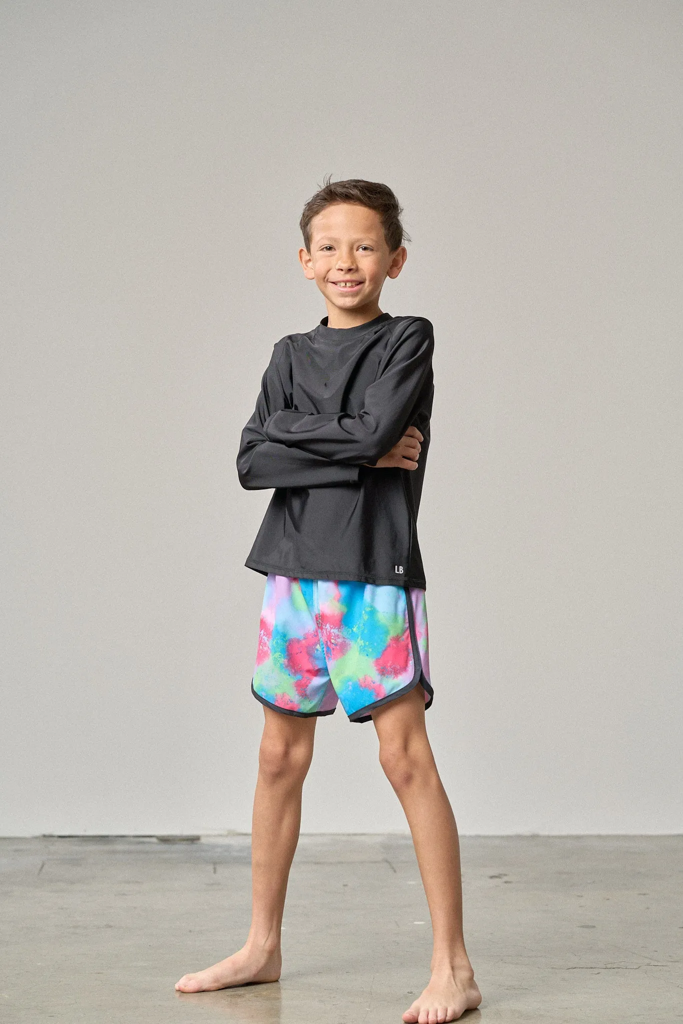 Boys Swim Short - Neon Watercolor,Kids