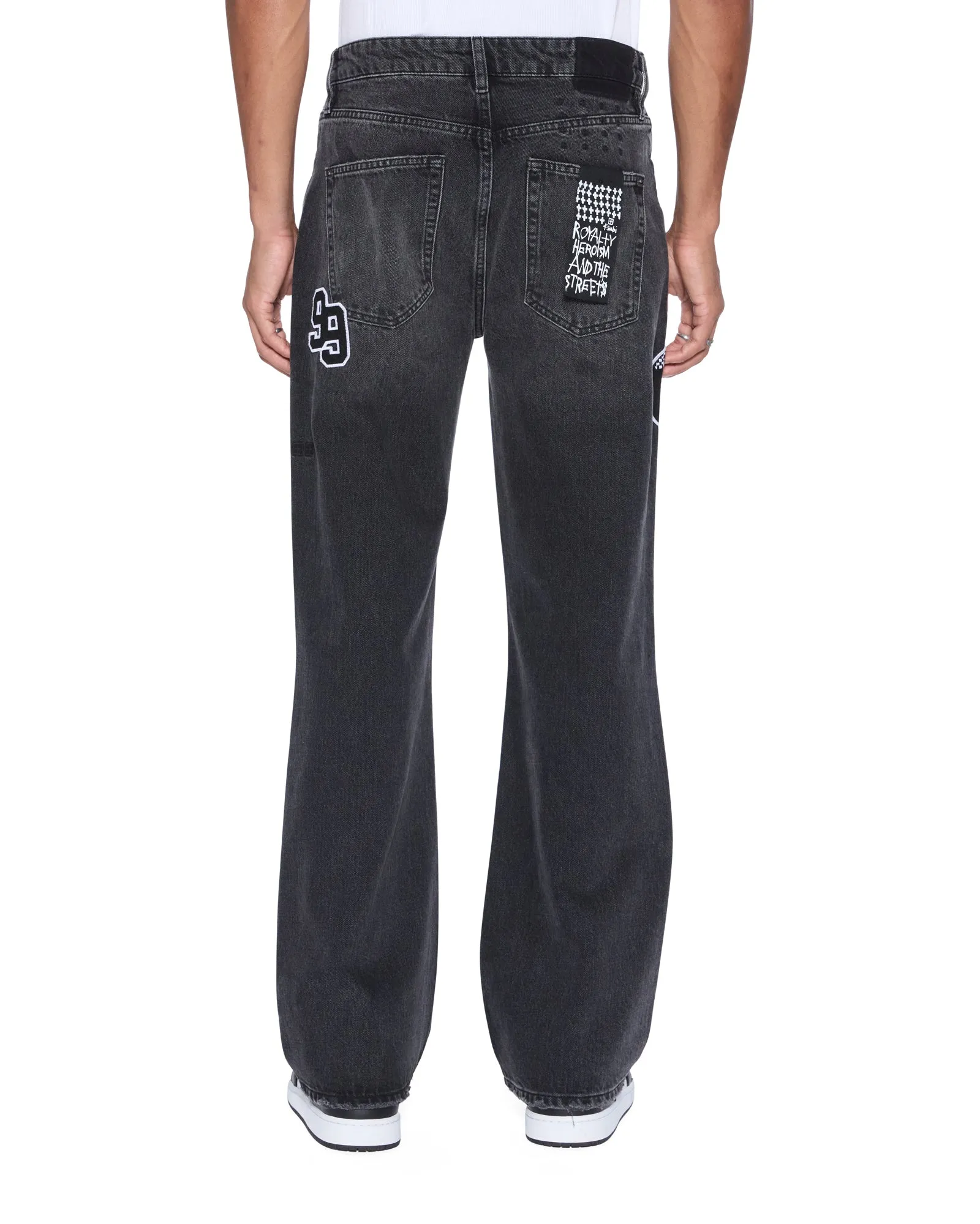 BRONKO ROADHOUSE BLACK PATCHED,Jeans
