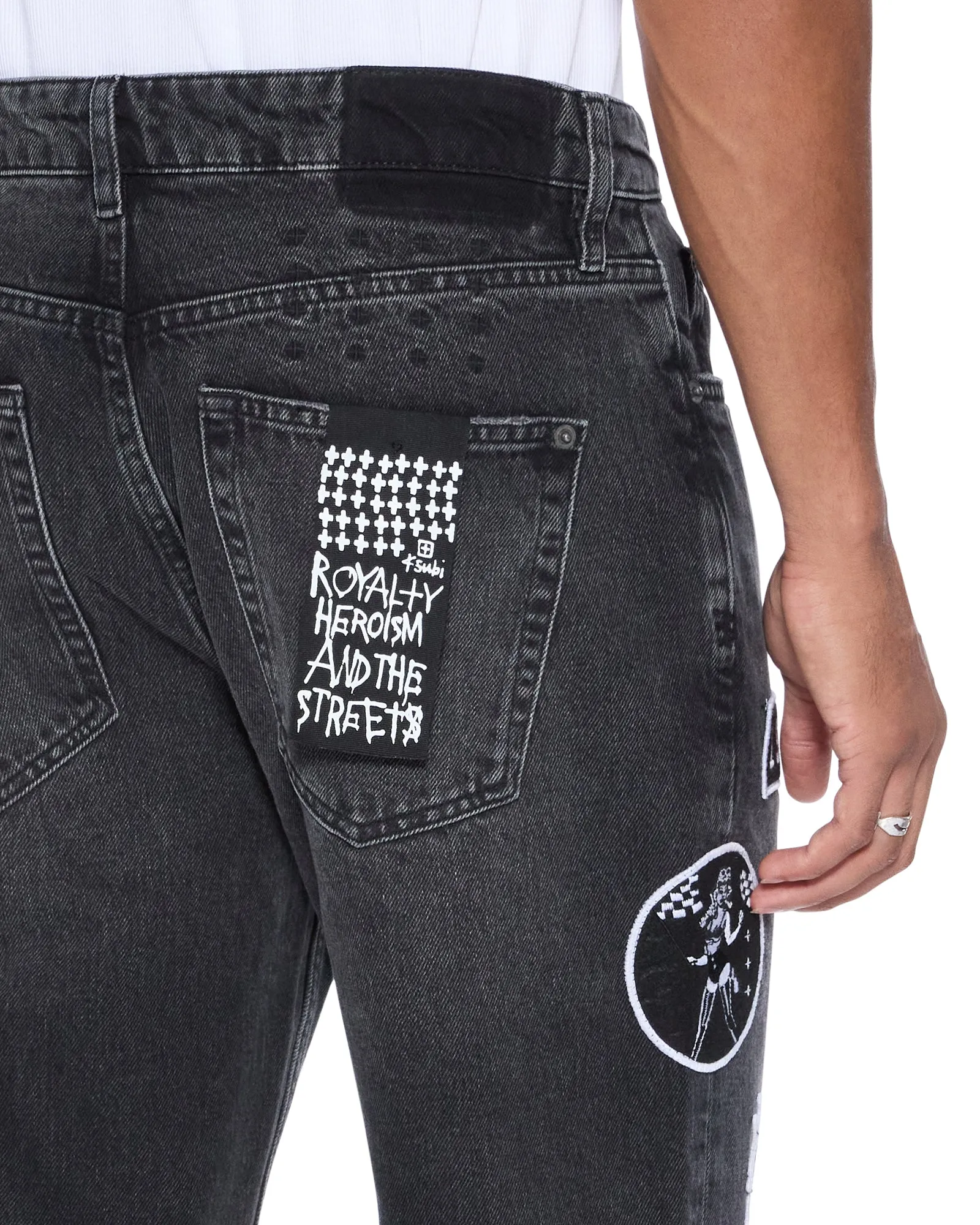 BRONKO ROADHOUSE BLACK PATCHED,Jeans