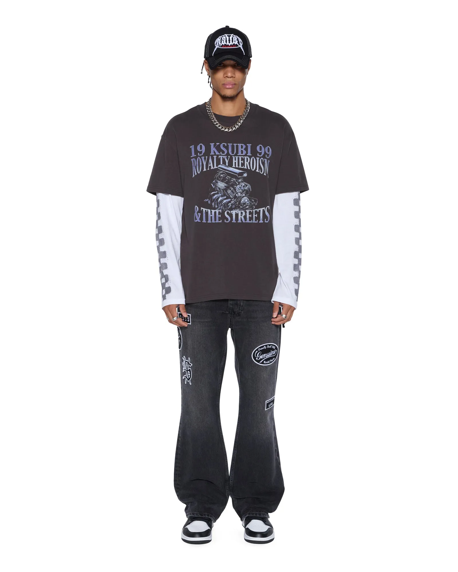 BRONKO ROADHOUSE BLACK PATCHED,Jeans