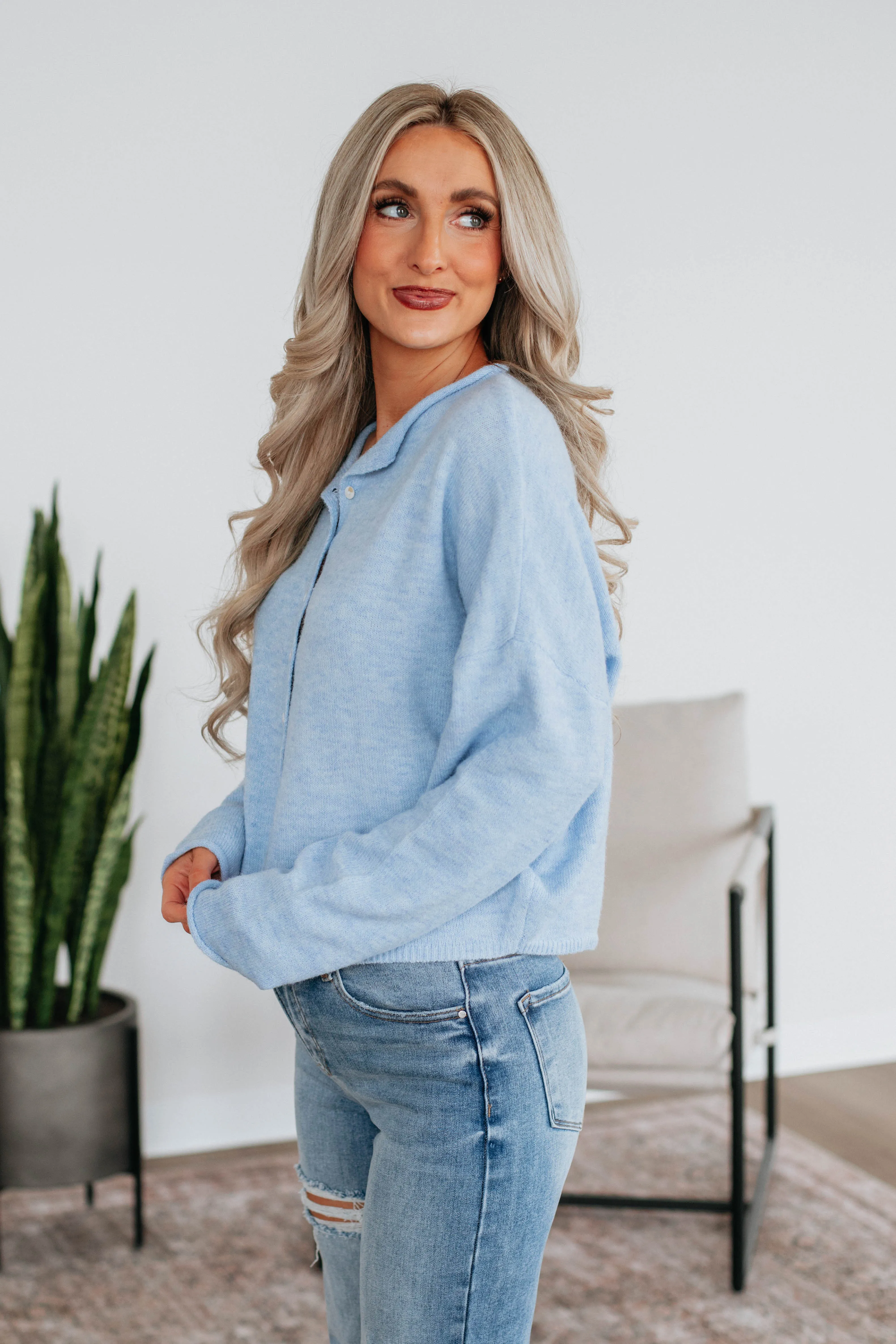 Brooke Cardigan - Sky Blue,Women Sweater