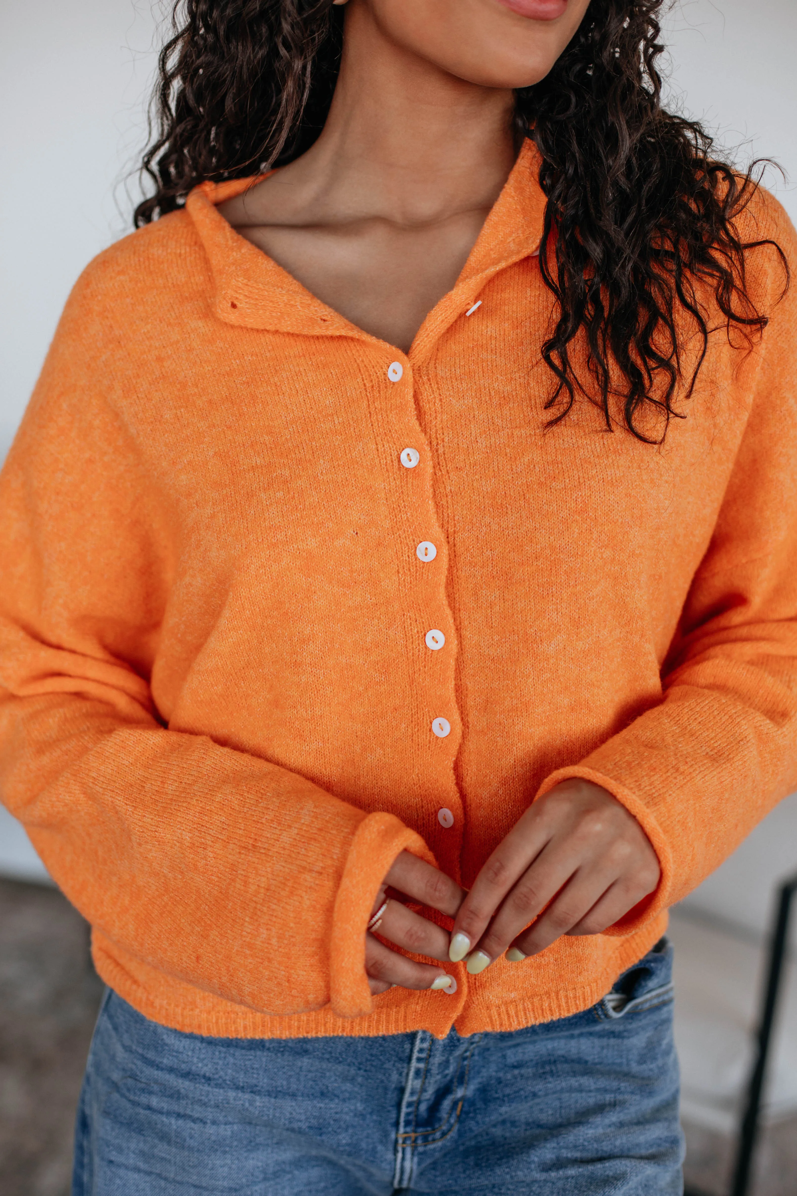 Brooke Cardigan - Tangerine,Women Sweater