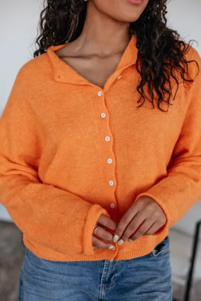 Brooke Cardigan - Tangerine,Women Sweater