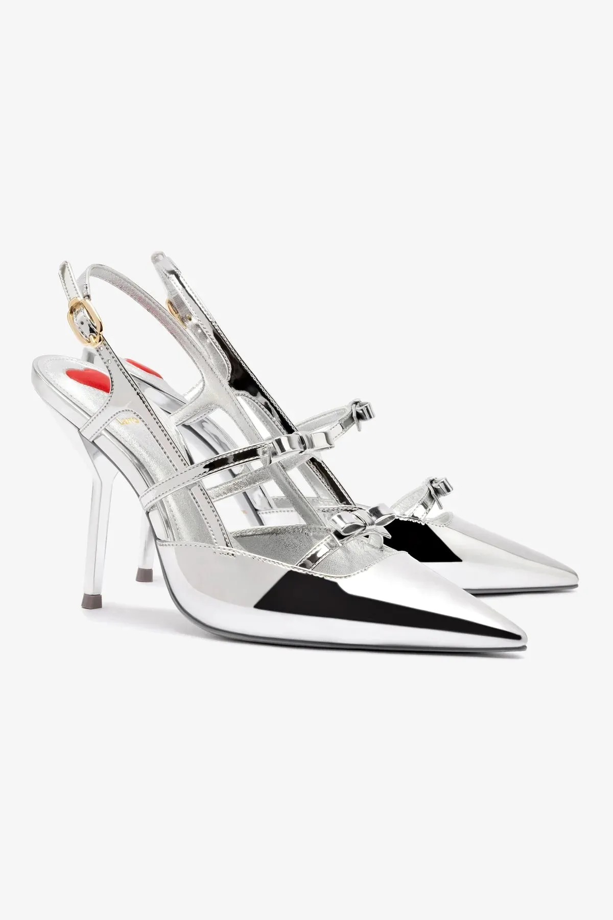 Brooks Pump In Silver Specchio,Women Heel