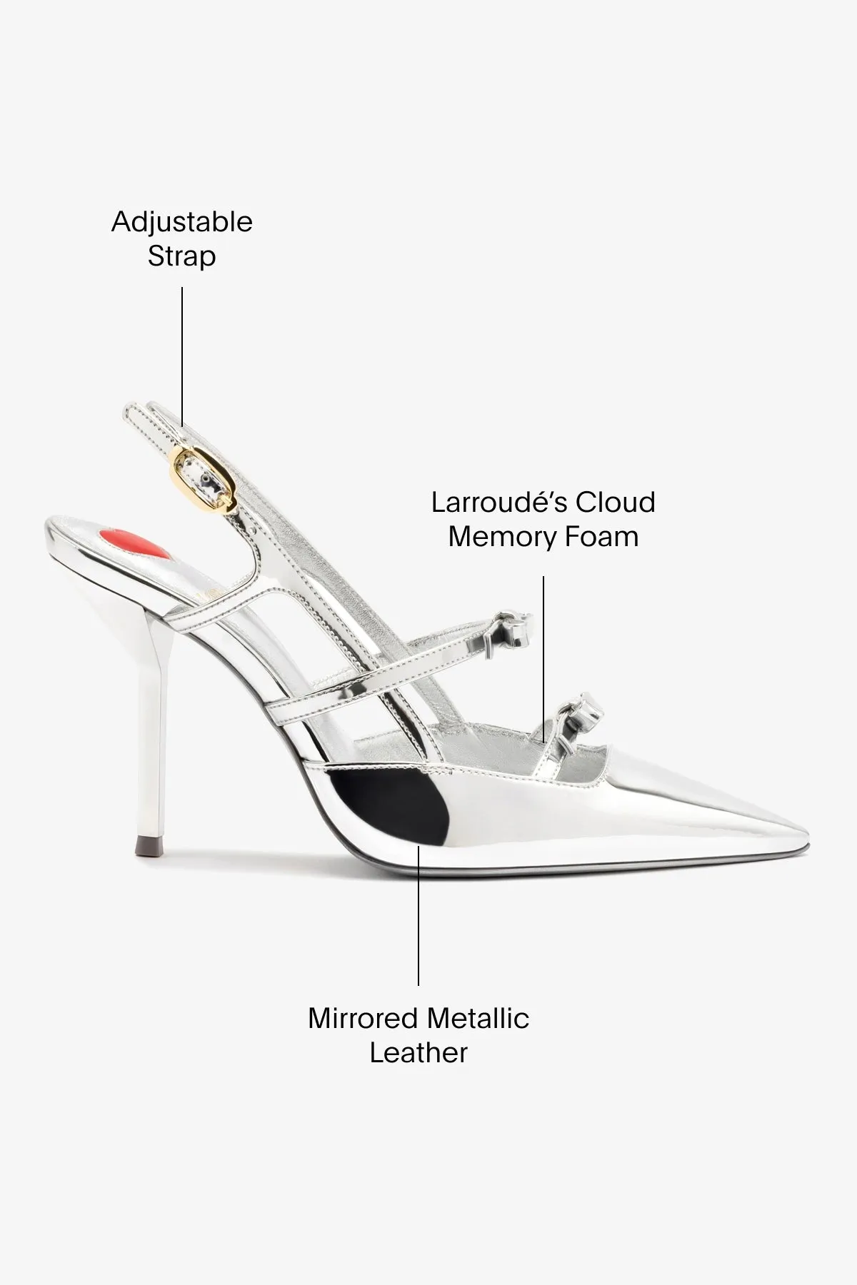 Brooks Pump In Silver Specchio,Women Heel