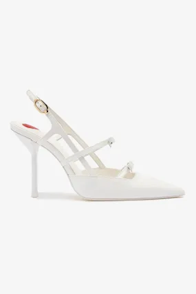 Brooks Pump In White Patent Leather,Women Heel