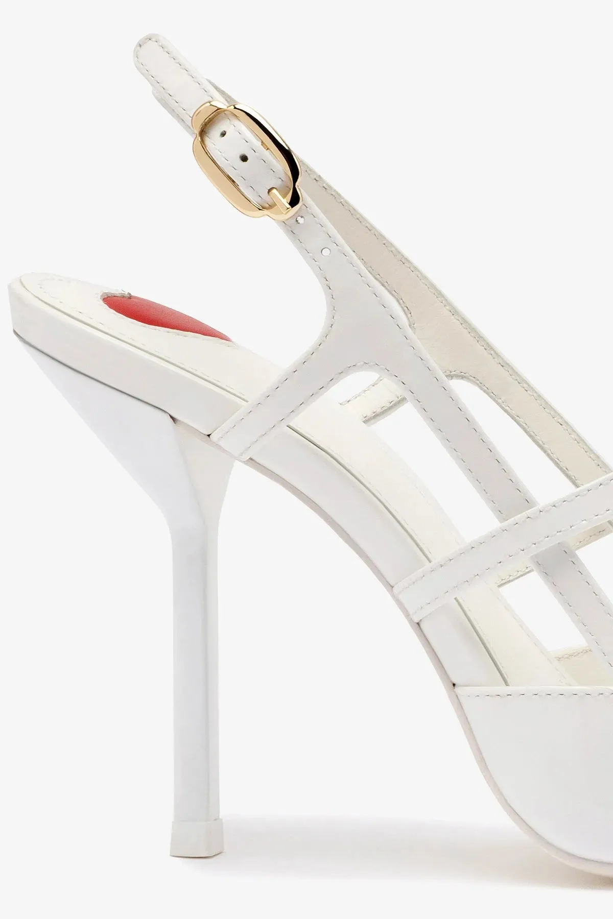 Brooks Pump In White Patent Leather,Women Heel