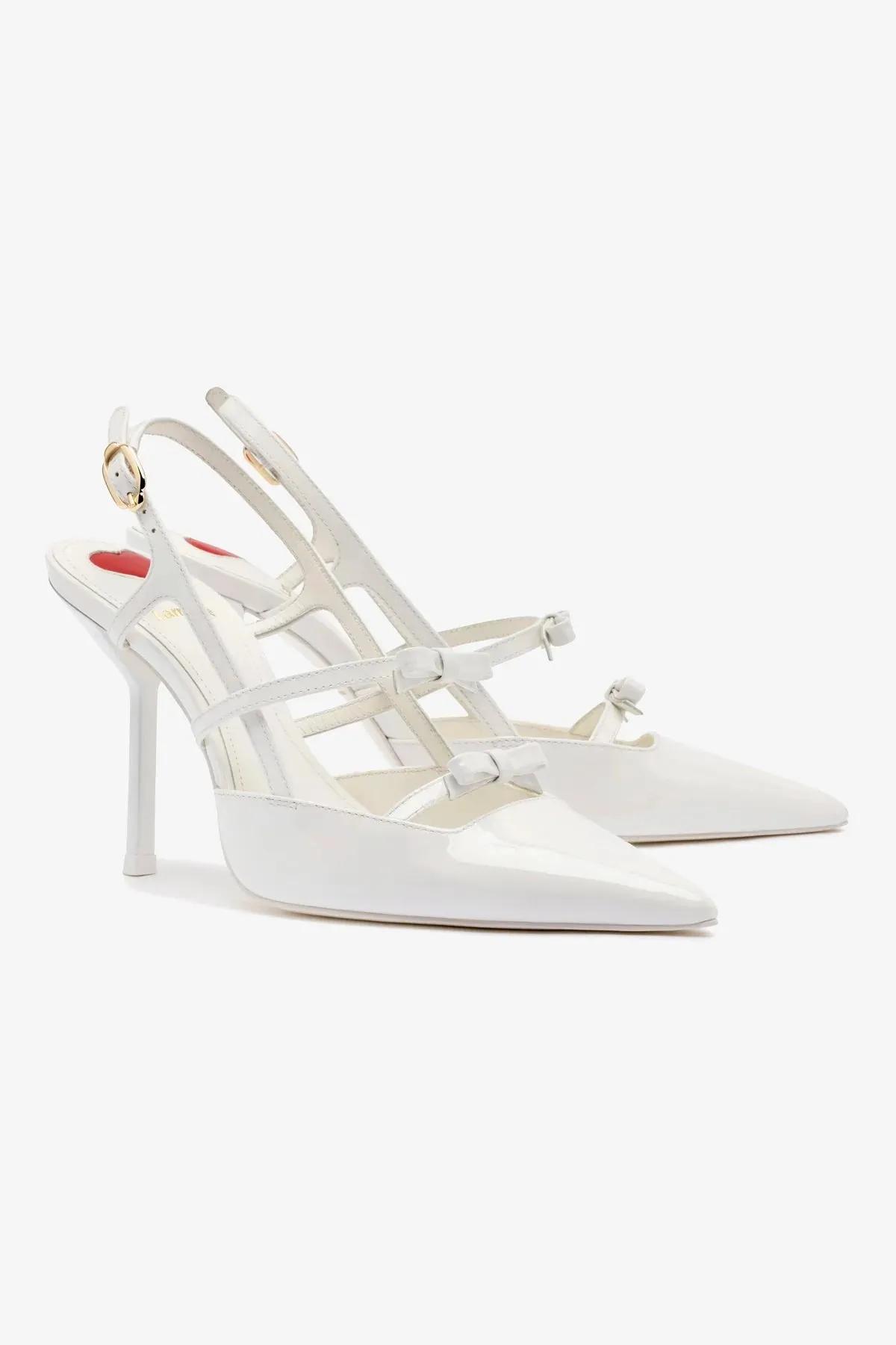 Brooks Pump In White Patent Leather,Women Heel