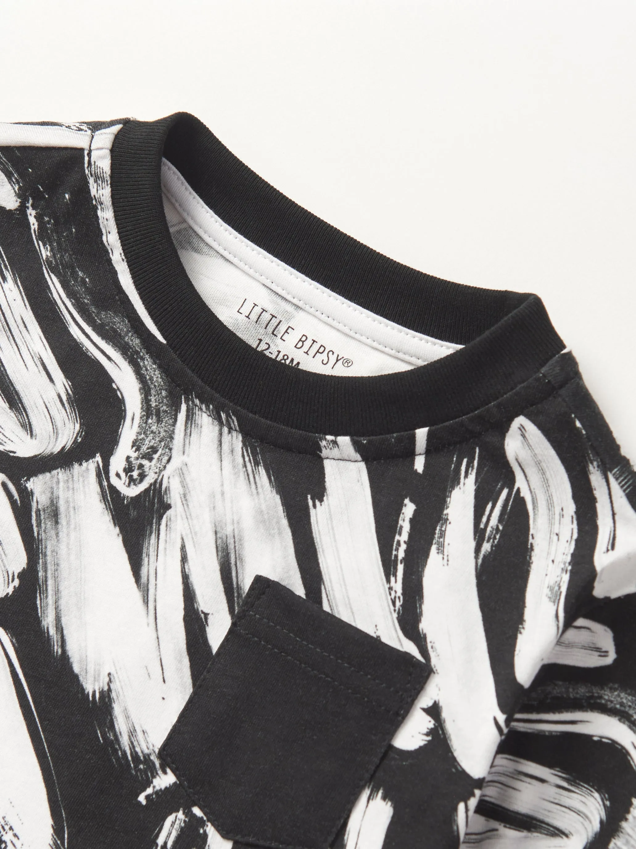 Brush Stroke Tee - Black,Kids