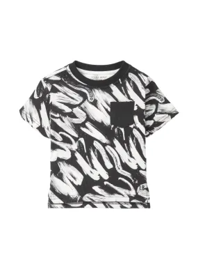 Brush Stroke Tee - Black,Kids