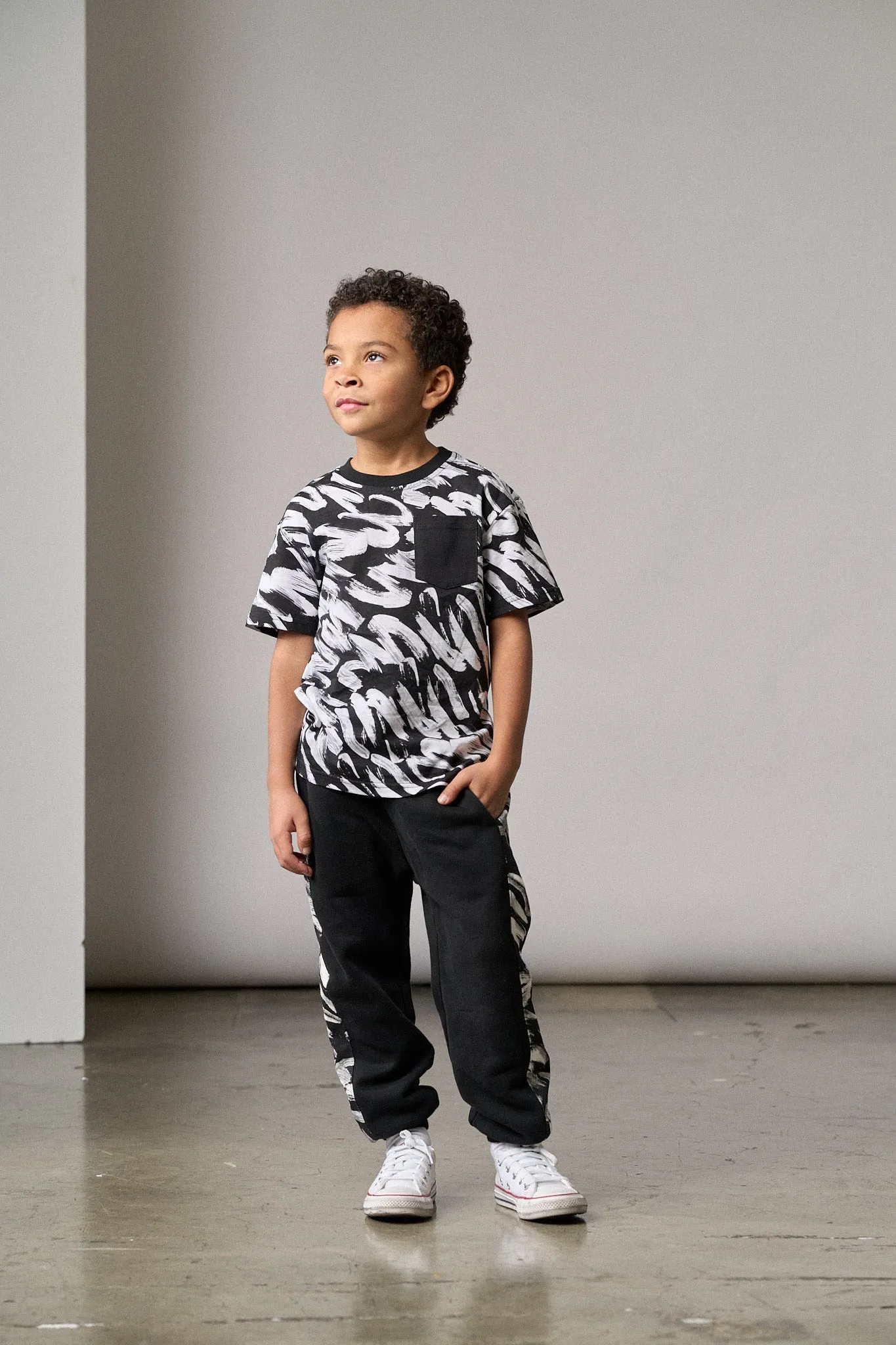 Brush Stroke Tee - Black,Kids