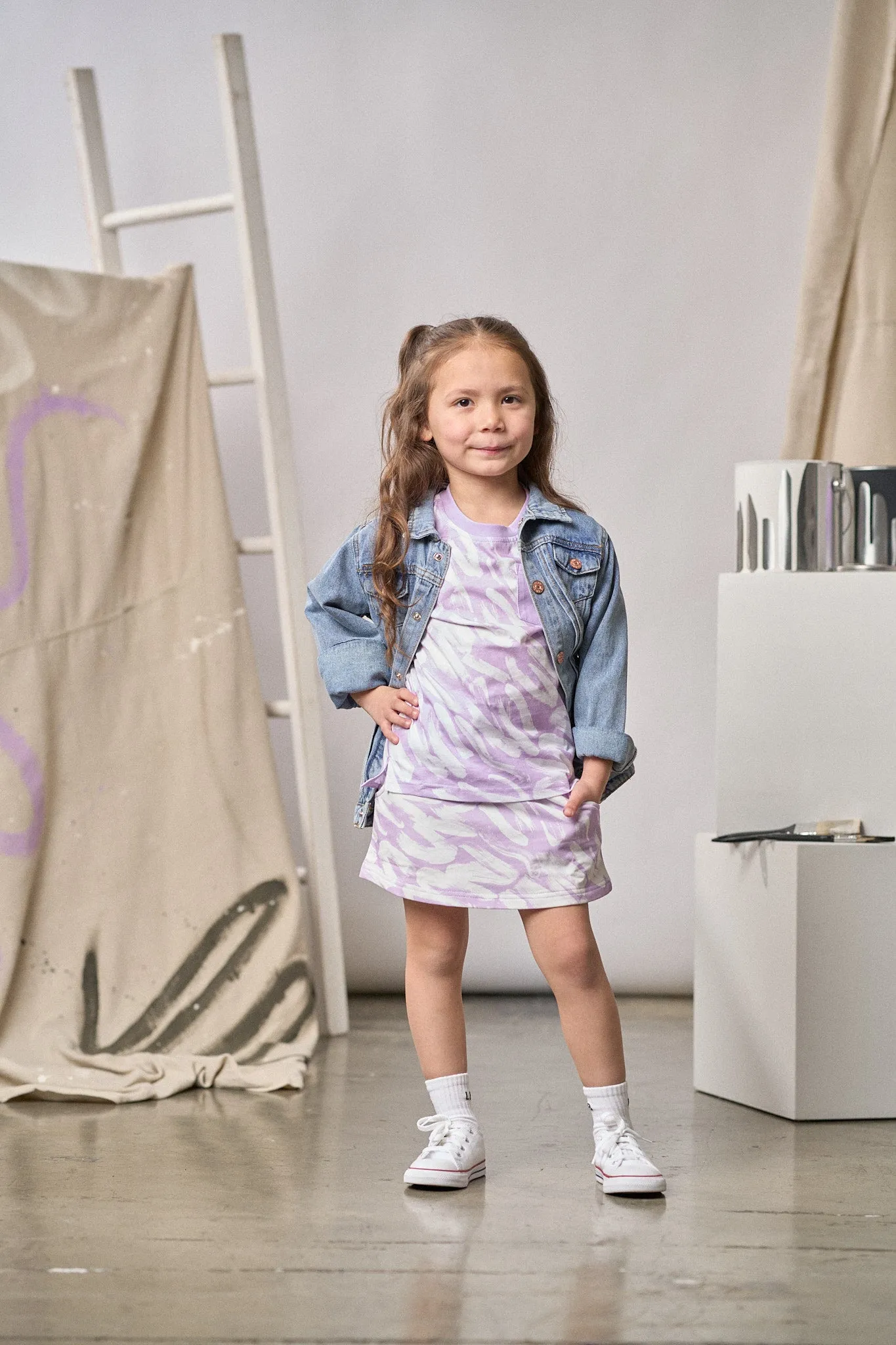 Brush Stroke Tee - Lavender,Kids