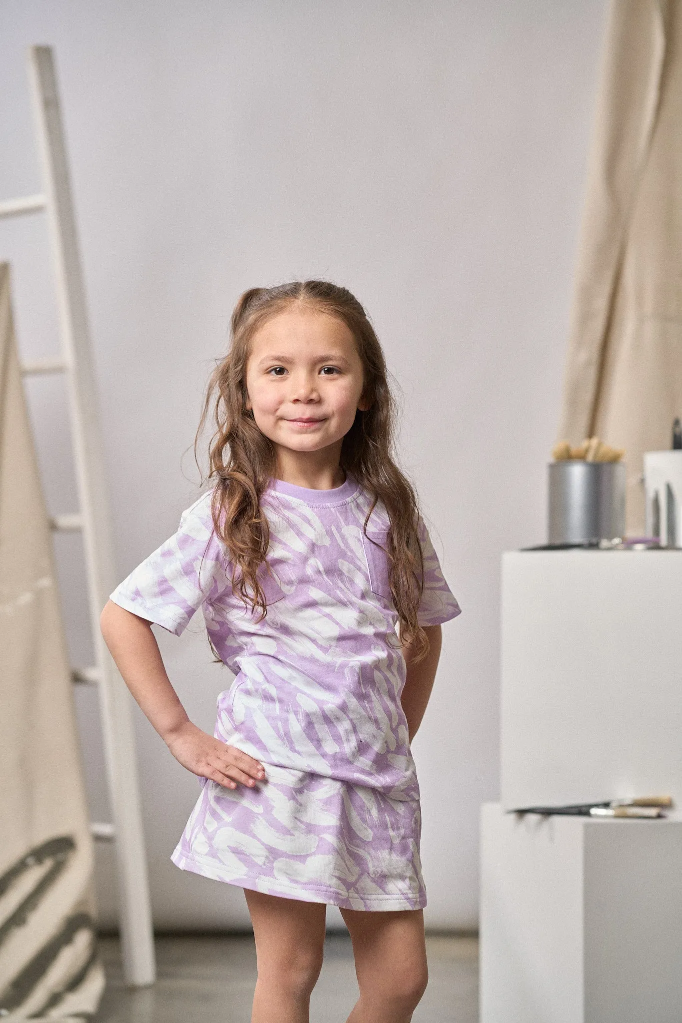 Brush Stroke Tee - Lavender,Kids