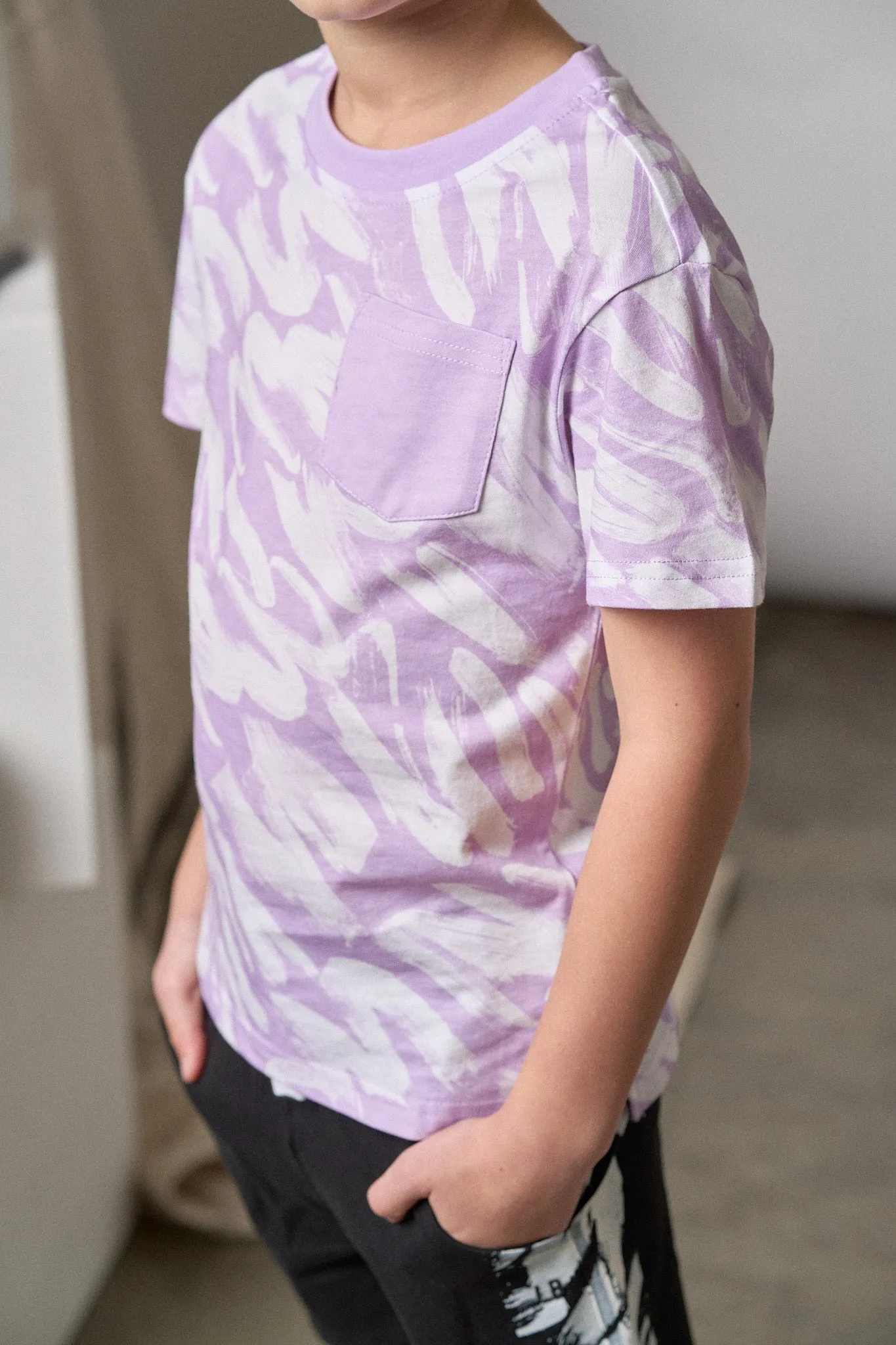 Brush Stroke Tee - Lavender,Kids