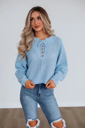 Callee Knit Sweater - Sky Blue,Women Sweater