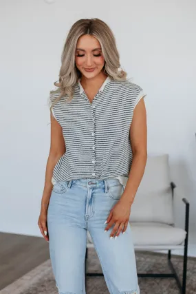 Camry Striped Cardigan Top,Women Sweater