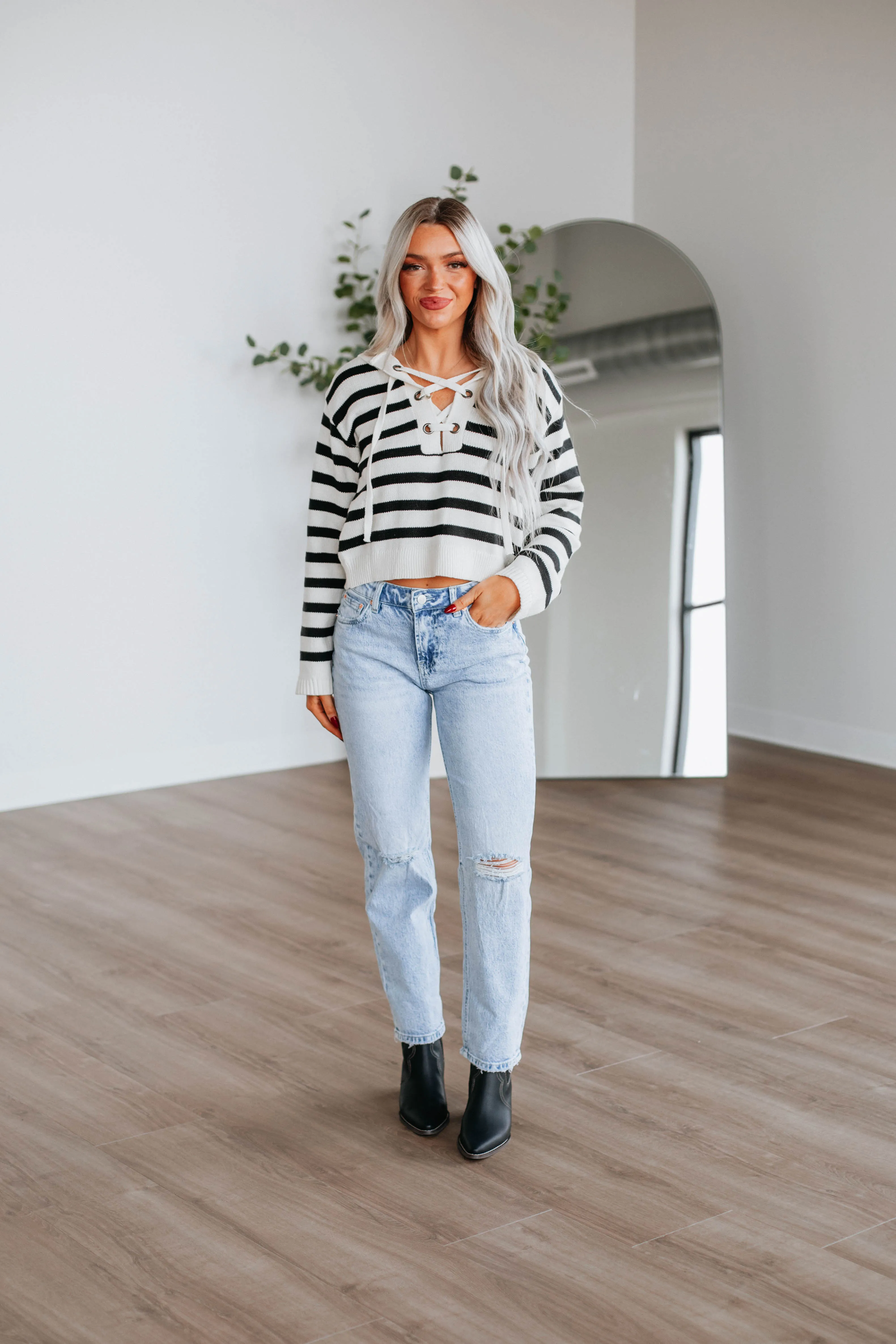 Carliece Striped Sweater,Women Sweater