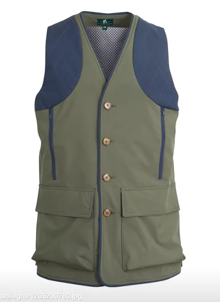 CDC Quilted Vest in Green Technical Fabric,Men