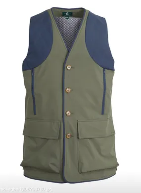 CDC Quilted Vest in Green Technical Fabric,Men