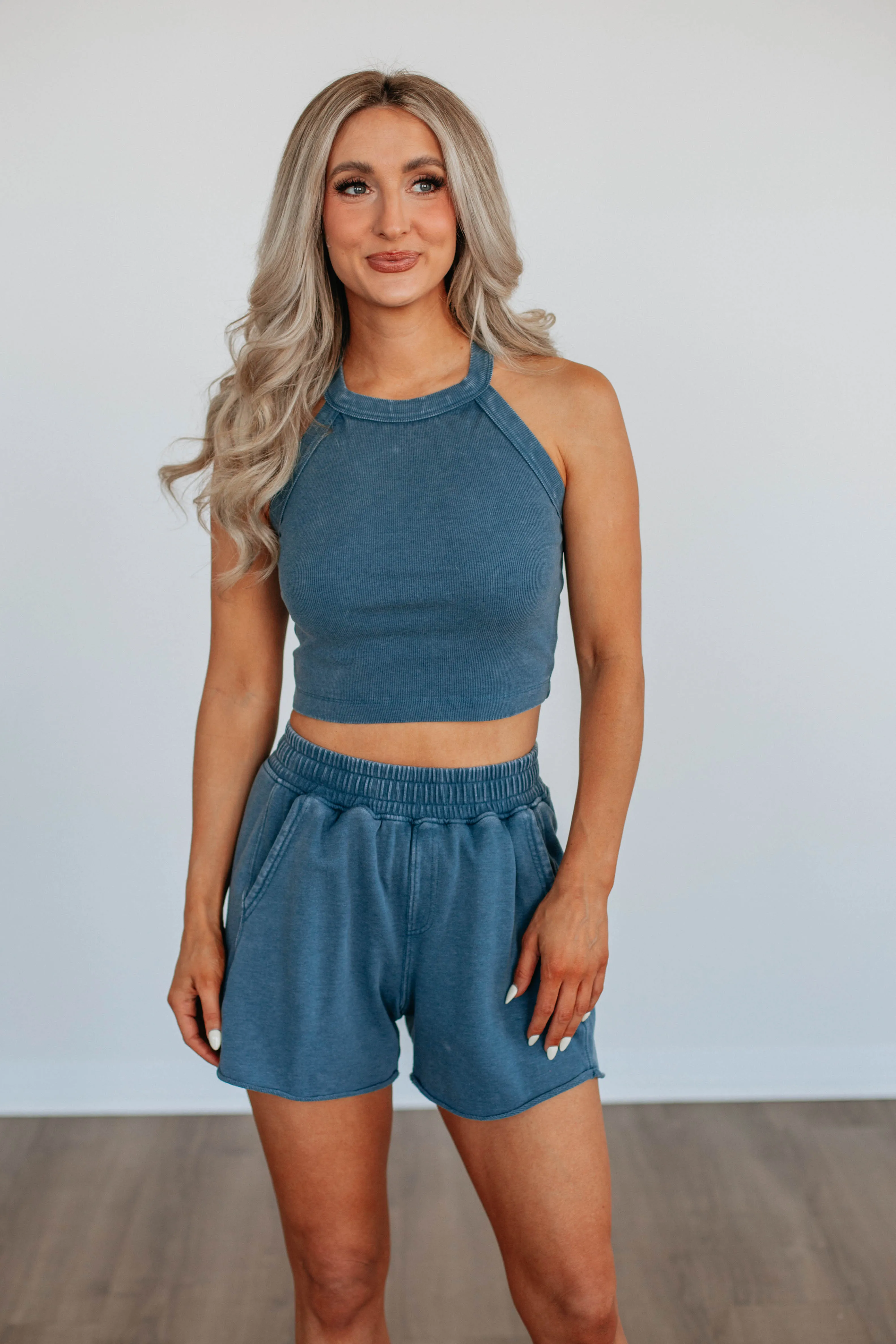 Chann Ribbed Tank - Deep Sea,Women Tank