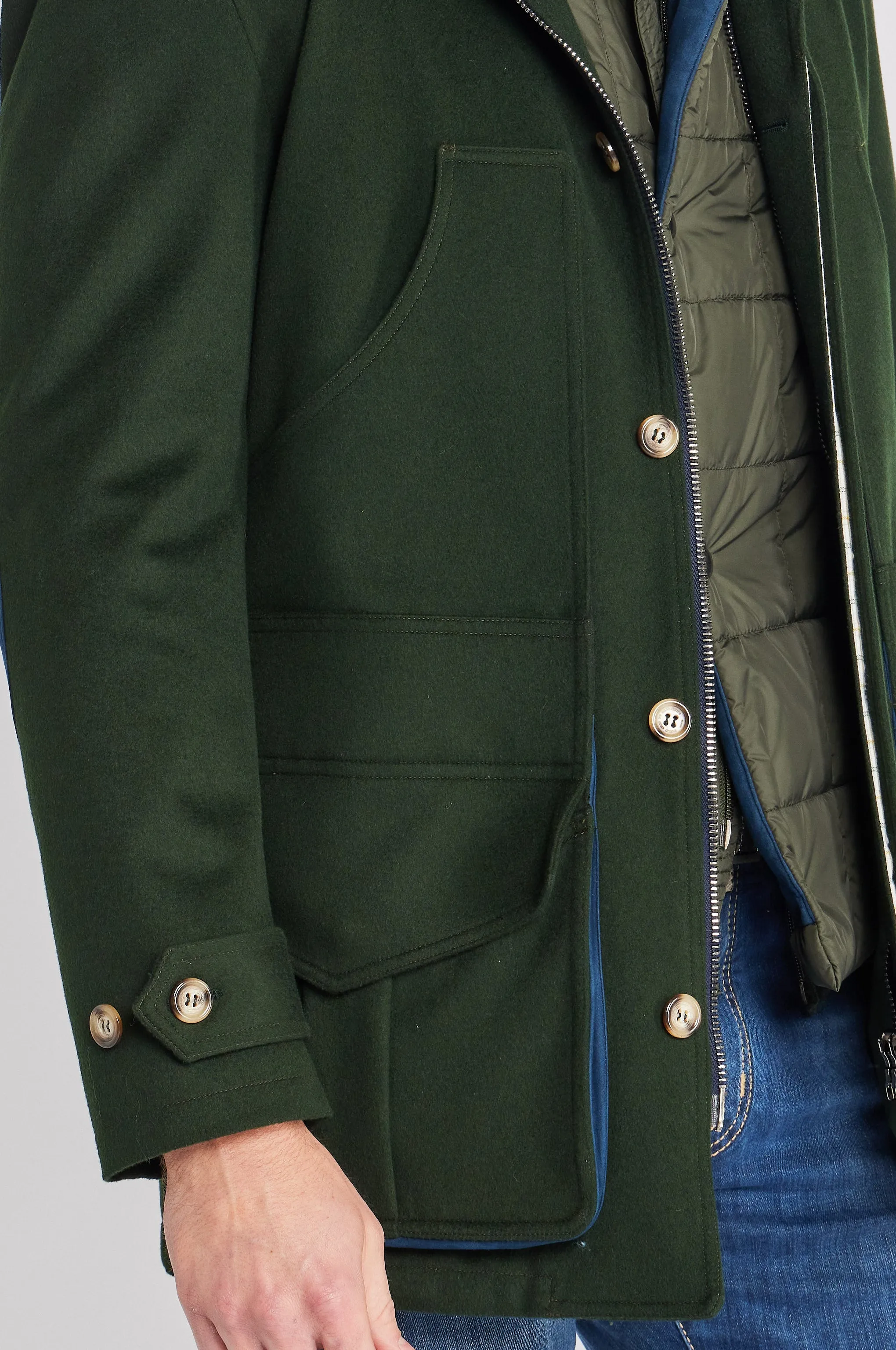 Charlie Field Coat in Hunter Green Storm System,Men