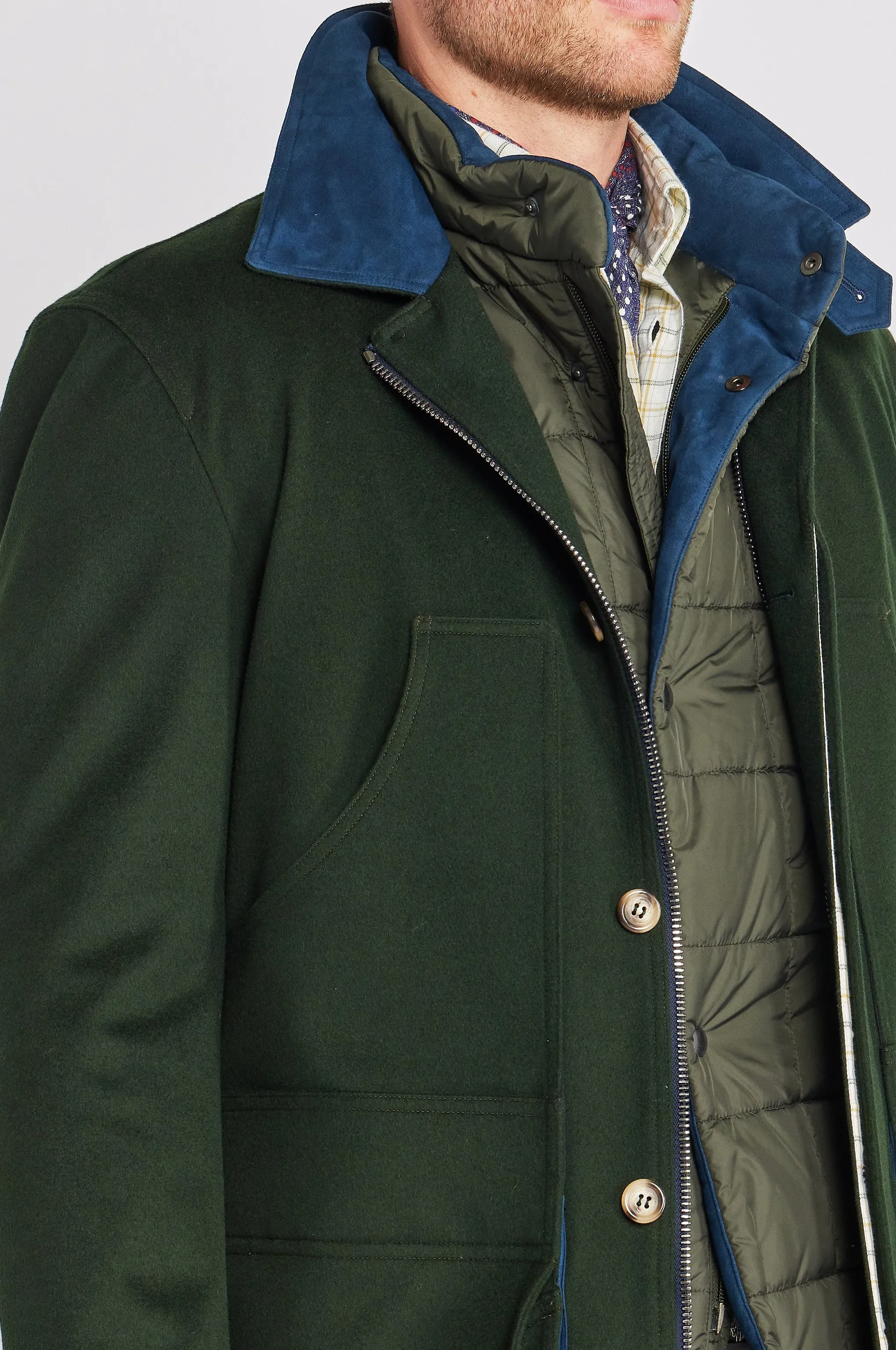 Charlie Field Coat in Hunter Green Storm System,Men